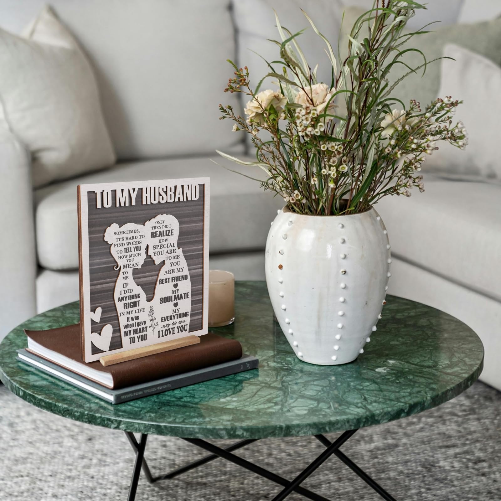 To My Husband Plaque - Romantic Fathers Day Dad Gift from Wife - Sentimental Wood Sign for Anniversary, Birthday, Valentines Day