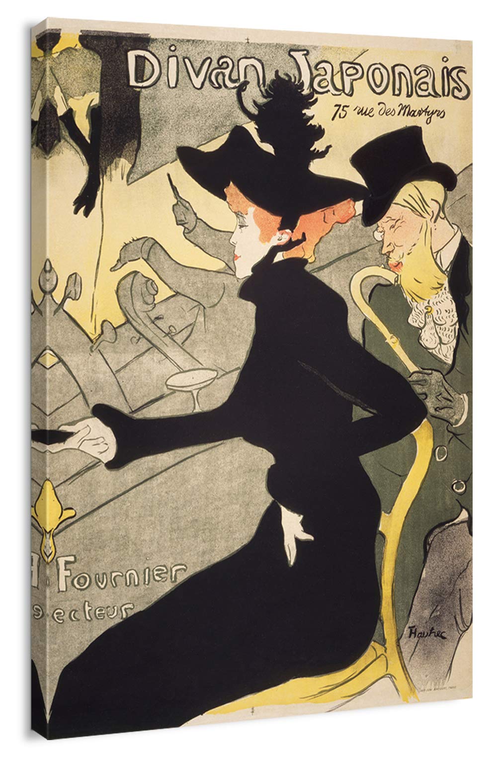 Canvas Print Wall Art - Vintage Poster Divan Japonais By Henri De Toulouse-Lautrec - 16X24 Inches