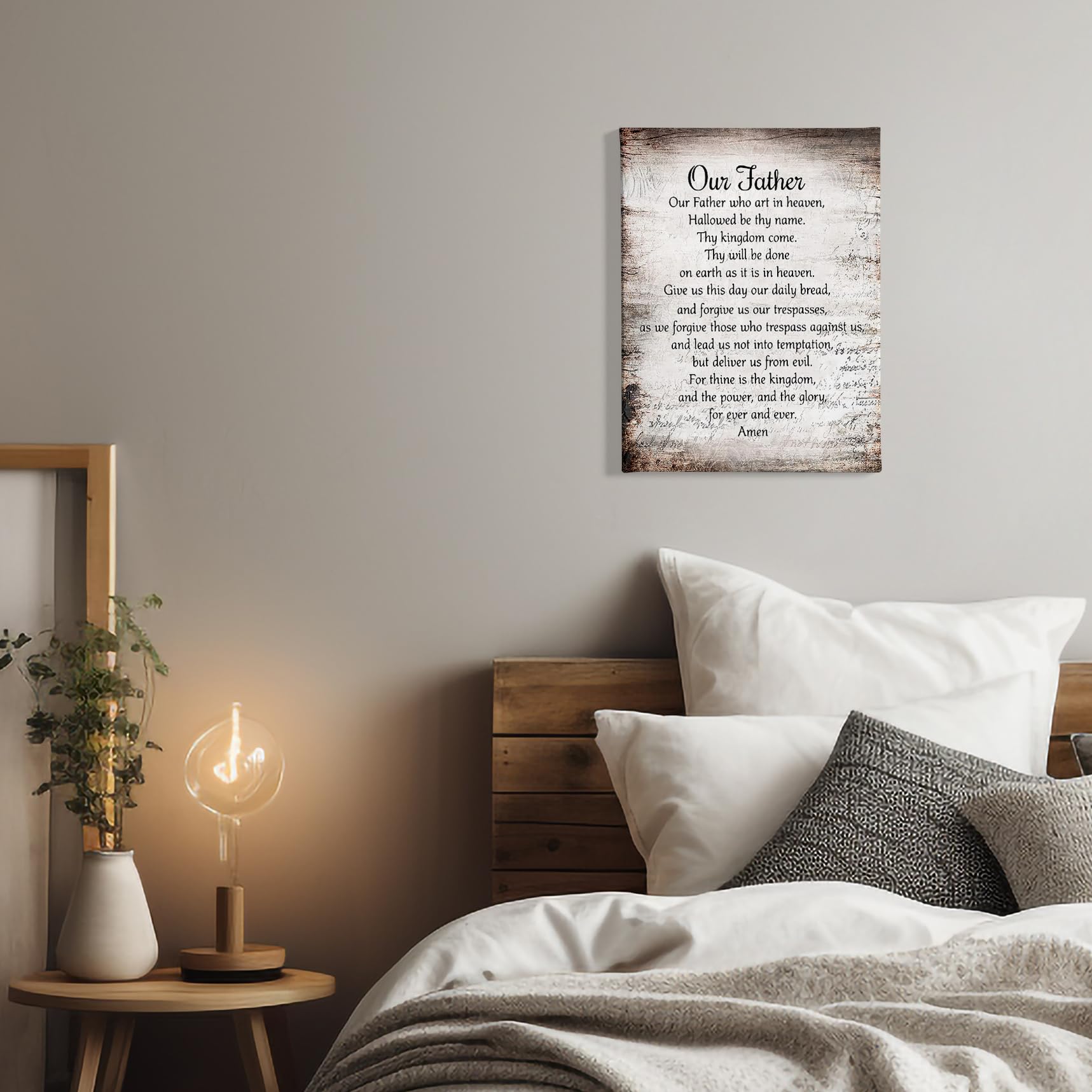 Phamte Our Father Prayer Wall Decor,Christian The Lords Prayer Wall Art Decor,Inspirational Quotes Bible Verse Scripture Print F