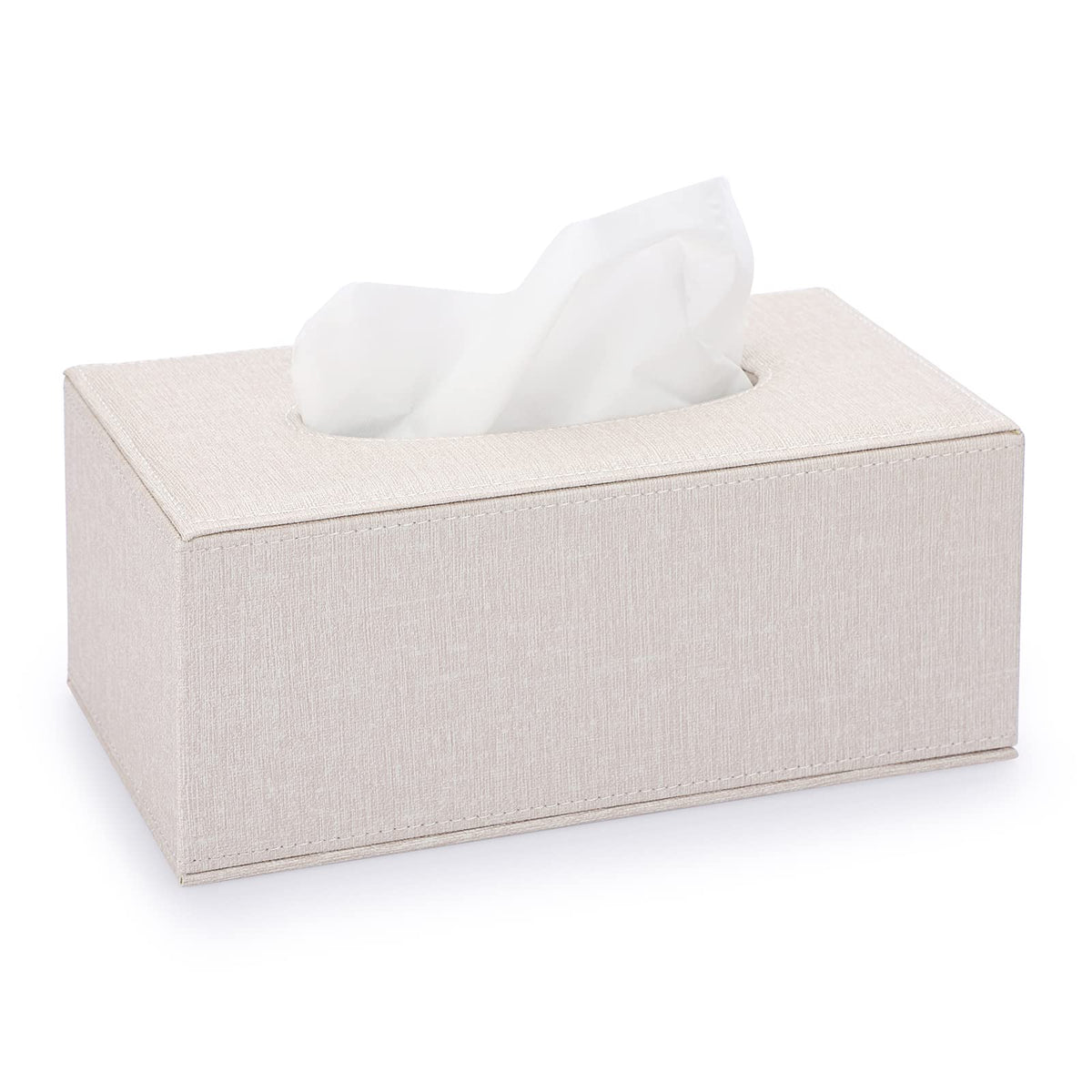 Sumnacon Tissue Box Cover Rectangle Linen Tissue Box,Stylish Tissue Box Holder With Magnetic Bottom,Decorative Tissue Cover For