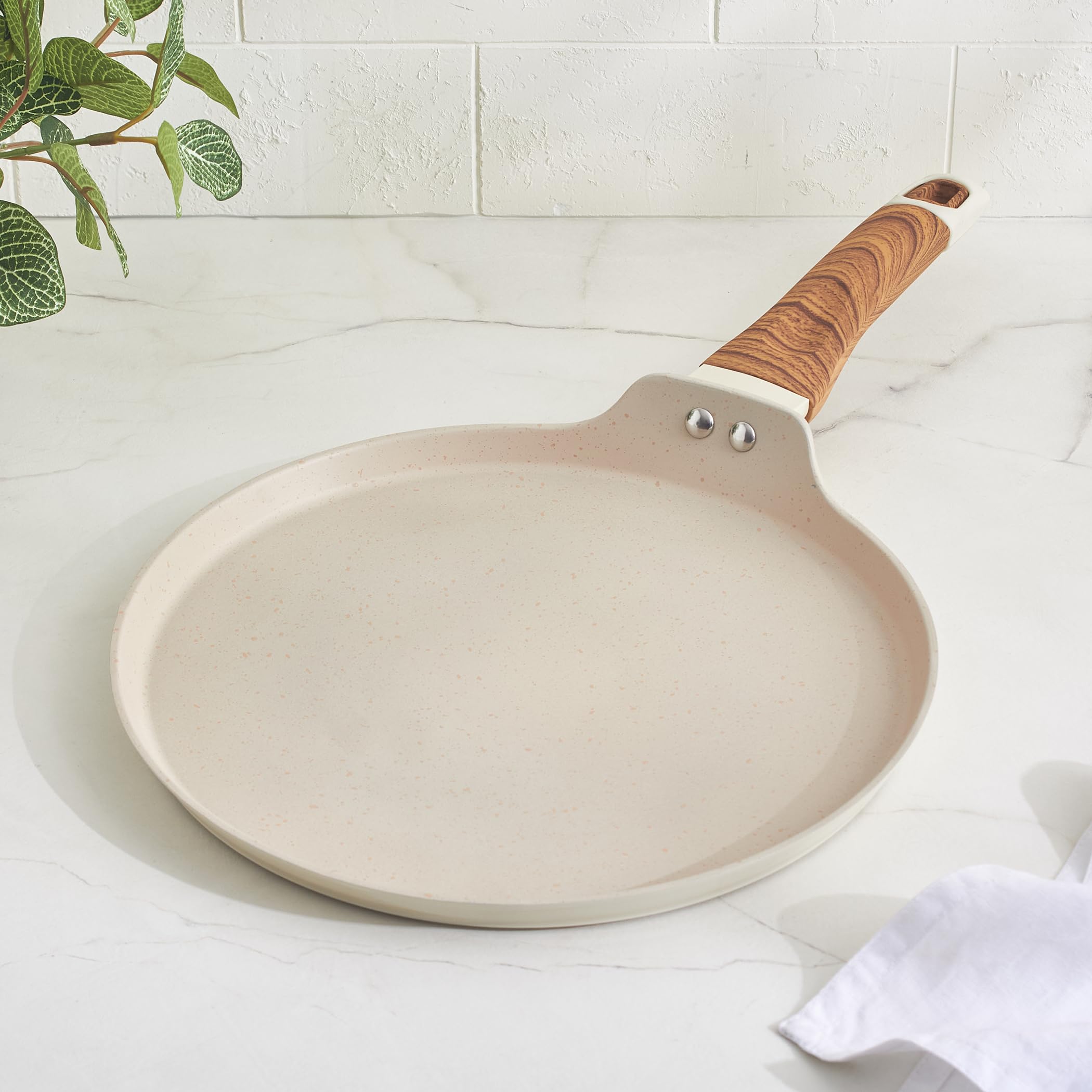 Home Centre |Chefs Pride Jayeon Aluminium Non-Stick Dosa Tawa - 29Cm|Single Pans|Cooking|Tawas|Cream