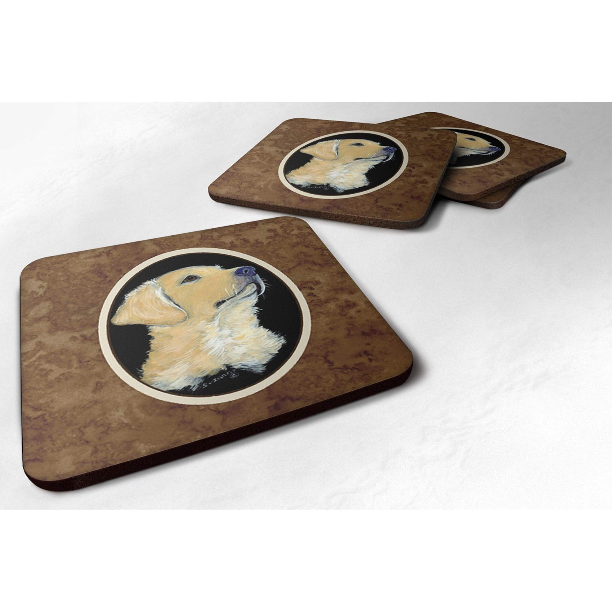 Carolines Treasures Golden Retriever Foam Coasters (Set of 4), 3.5 H x 3.5 W, Multicolor