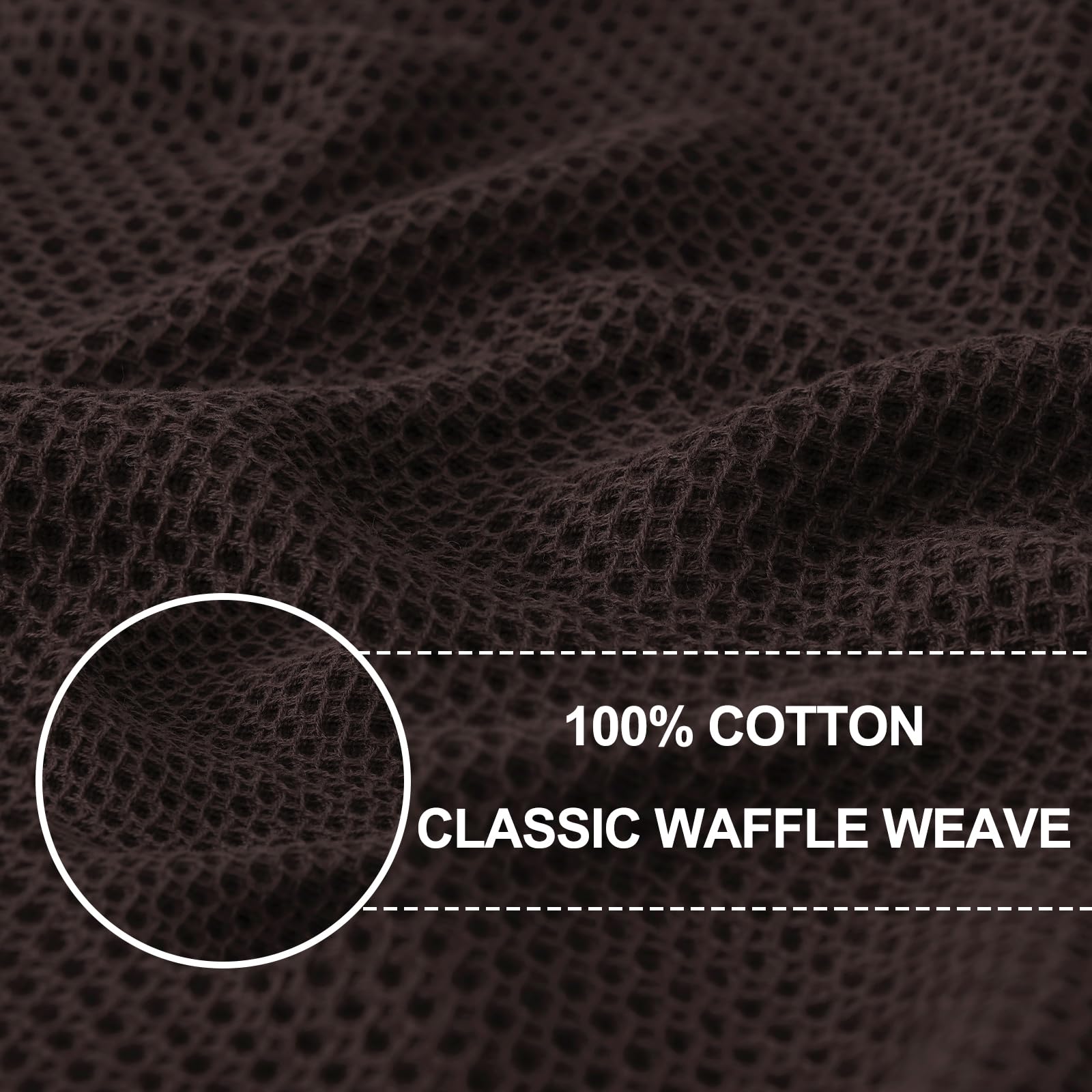 Homaxy 100% Cotton Waffle Weave Kitchen Dish Cloths, Ultra Soft Absorbent Quick Drying Dish Towels, 12 x 12 Inches, 6-Pack, Dark