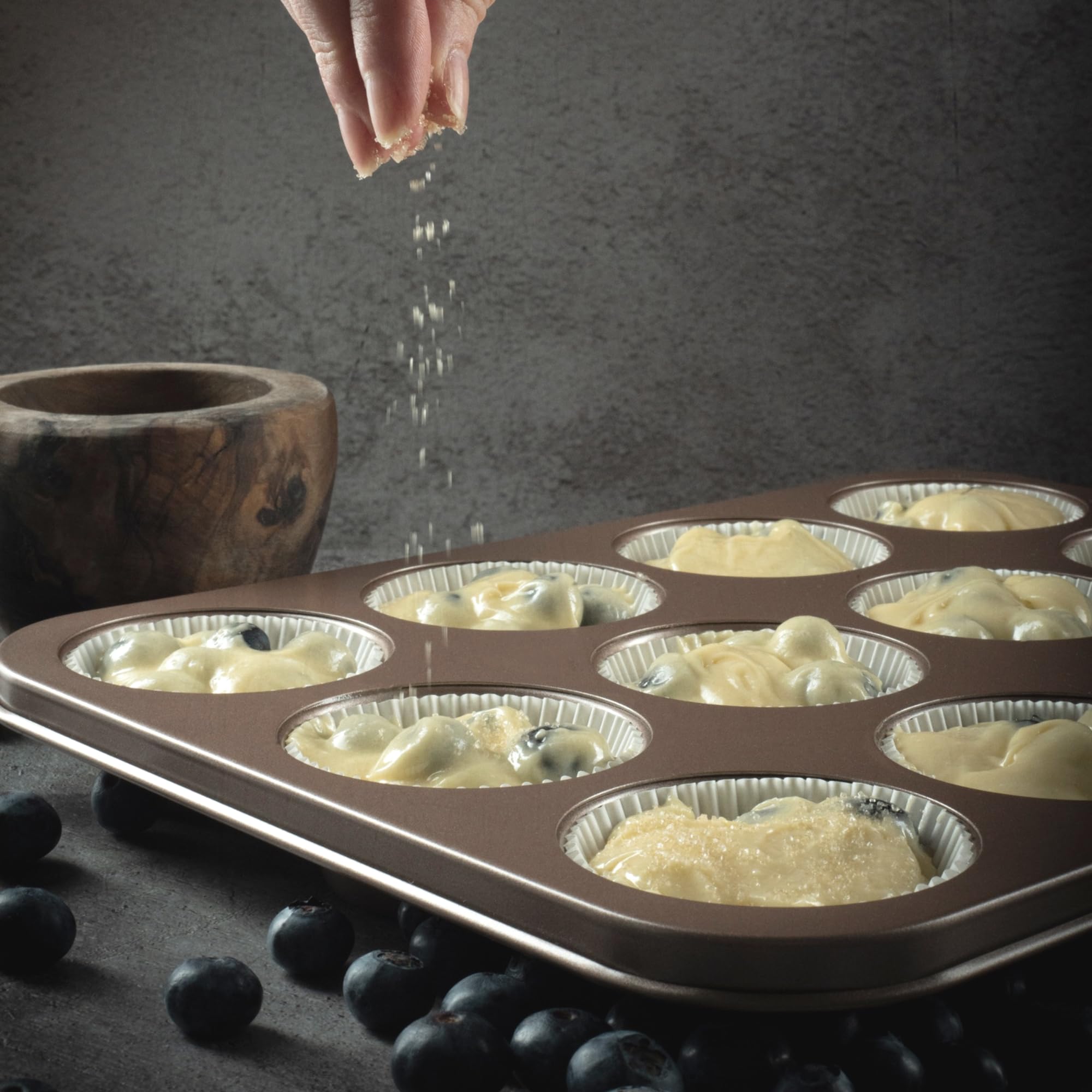 Happiels Non Toxic Nonstick 12 Cup Muffin Pan | Pfoa Bpa Free Nontoxic Cupcake Tin | Best Non Stick Muffin Pans | Muffin Tins |
