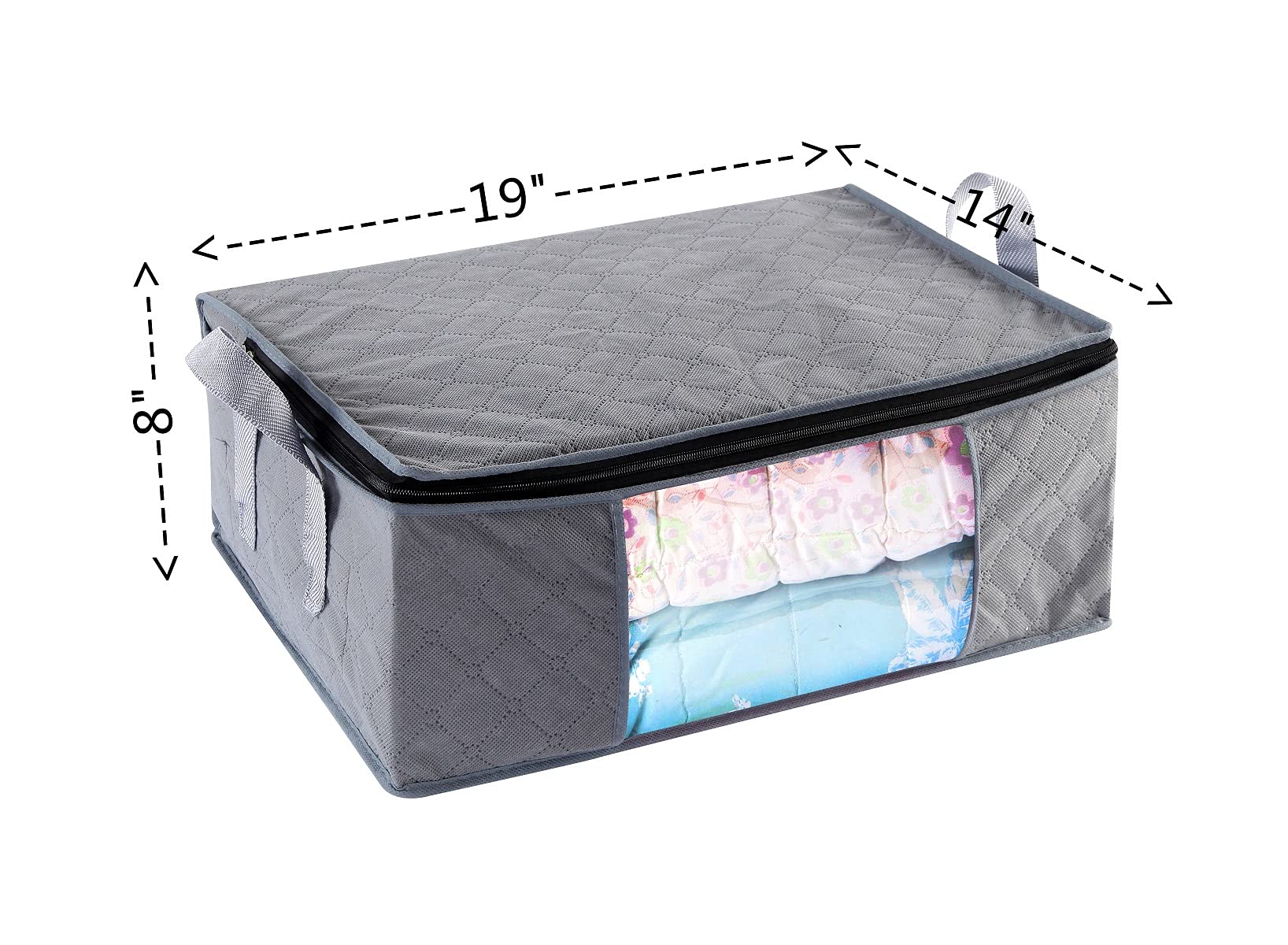 ABO Gear Storage Bins Storage Bags Closet Organizers Sweater Storage Clothes Storage Containers, 3pc Pack, Gray (G01)