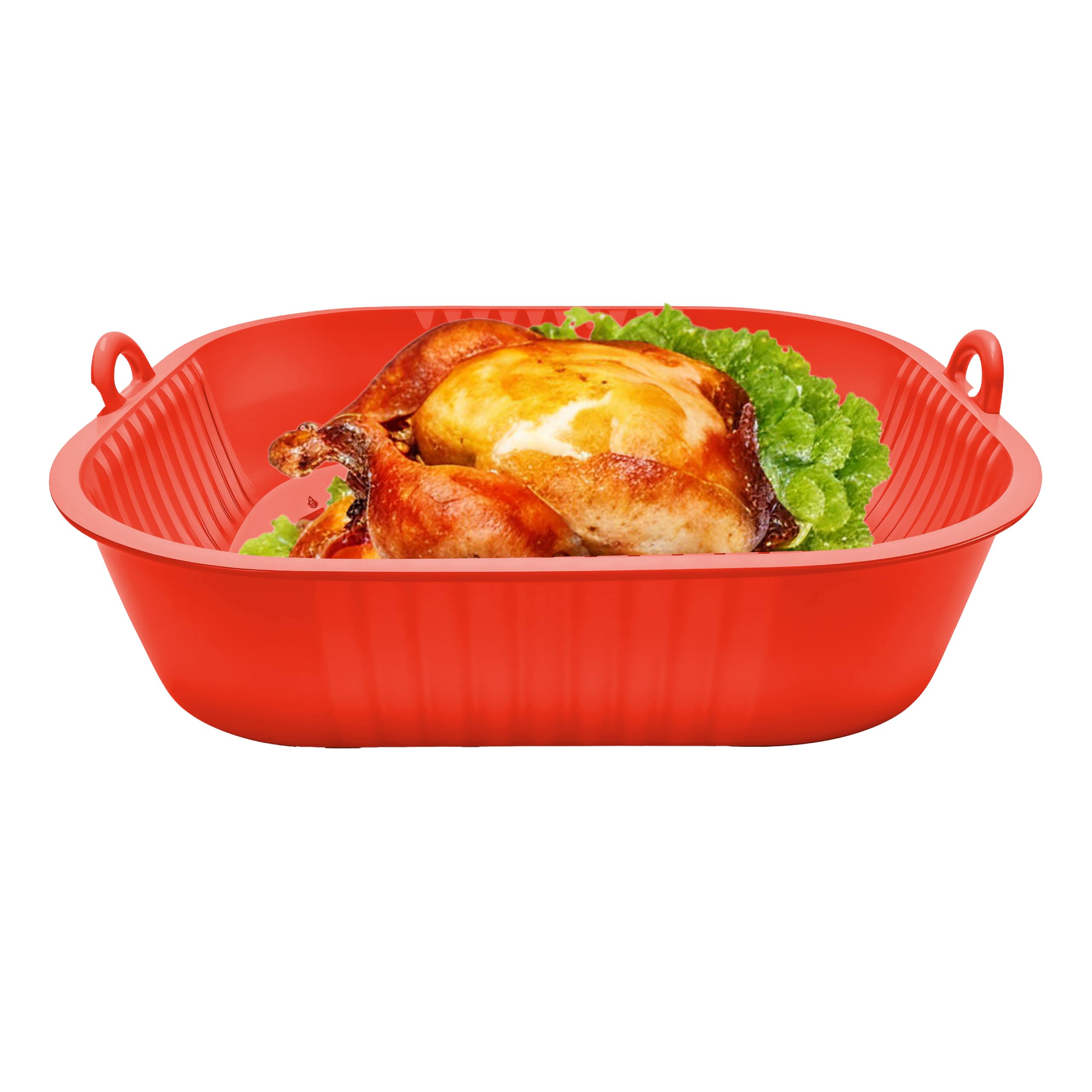 Wishome Square Silicone Air Fryer Liners Reusable, Food Grade Air Fryer Oven Accessories, Non Stick And Easy Cleaning (Square Re