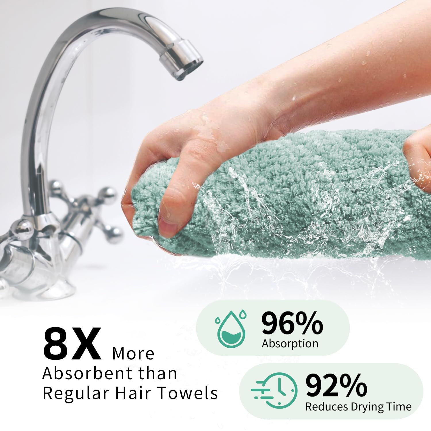 my novel things 2 Pack Extra Large Microfiber Hair Towel, 37.4'' x 26.4'' Hair Towel wrap for Women, Super Absorbent & Quick Dry