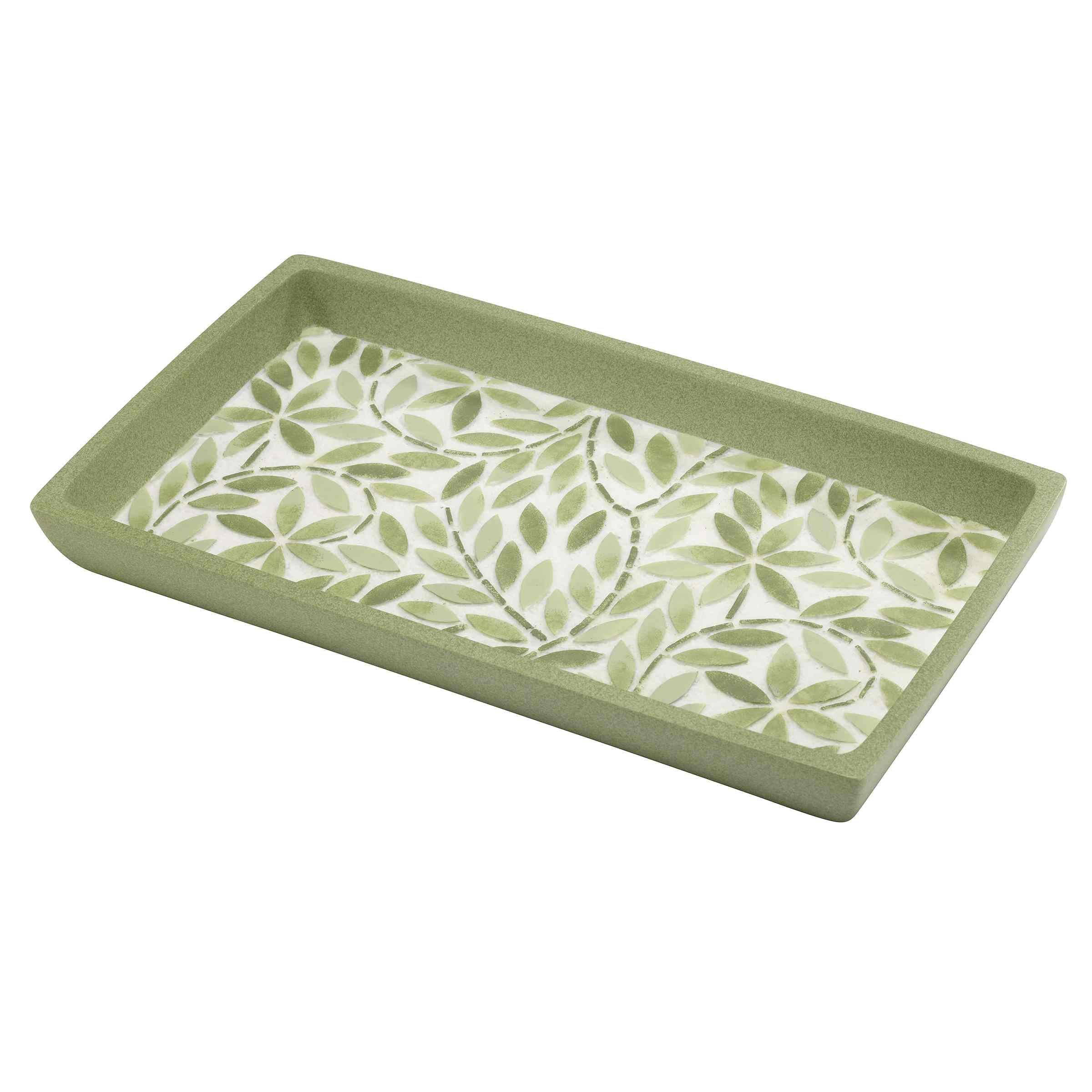 Avanti Linens - Vanity Tray, Resin Countertop Accessories, Guest Bathroom Essentials (Stratford Collection, Green)