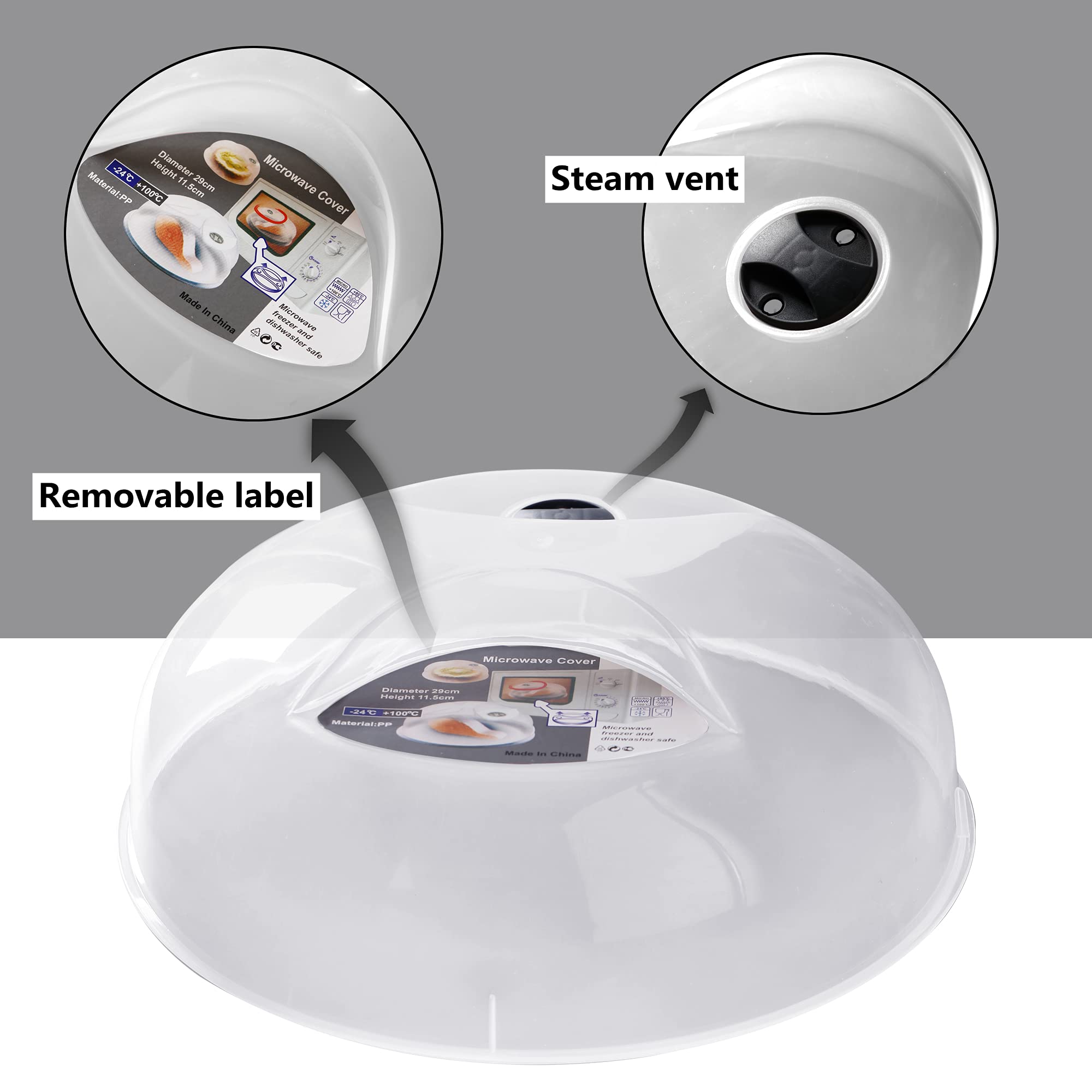 Microwave Splatter Cover For Food, Large Plate Cover Guard Lid With Steam Vents Keeps Microwave Oven Clean, 11.5 Inch Bpa Free &