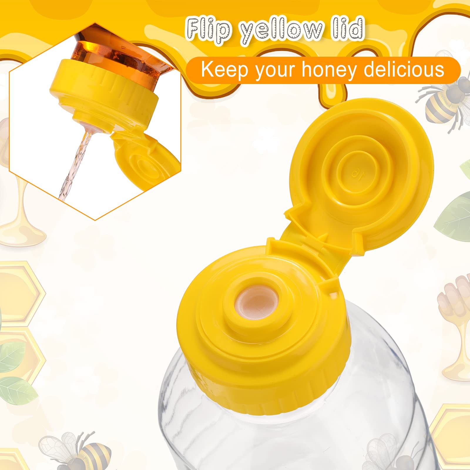 24 Pcs Clear Plastic Honey Bottles Plastic Skep Style Jar Honey Squeeze Bottle Empty Refillable Honey Dispenser With Flip Top Li