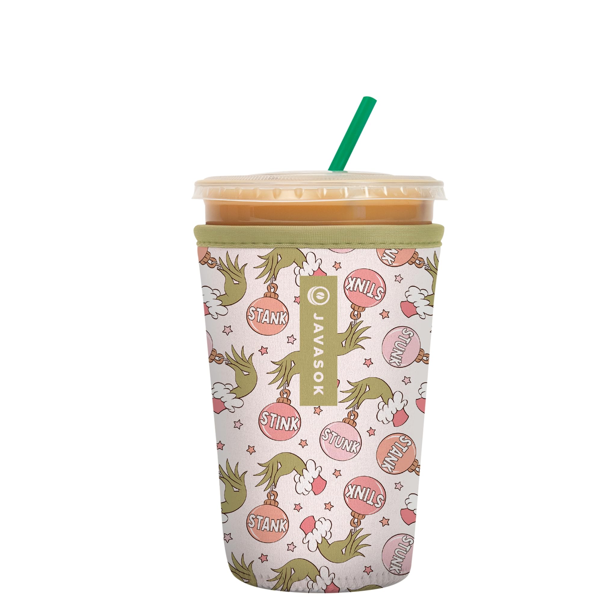 Sok It JavaSok Iced Coffee & Cold Soda Insulated Neoprene Cup Sleeve (Jingle Smells, Medium: 22-28oz)