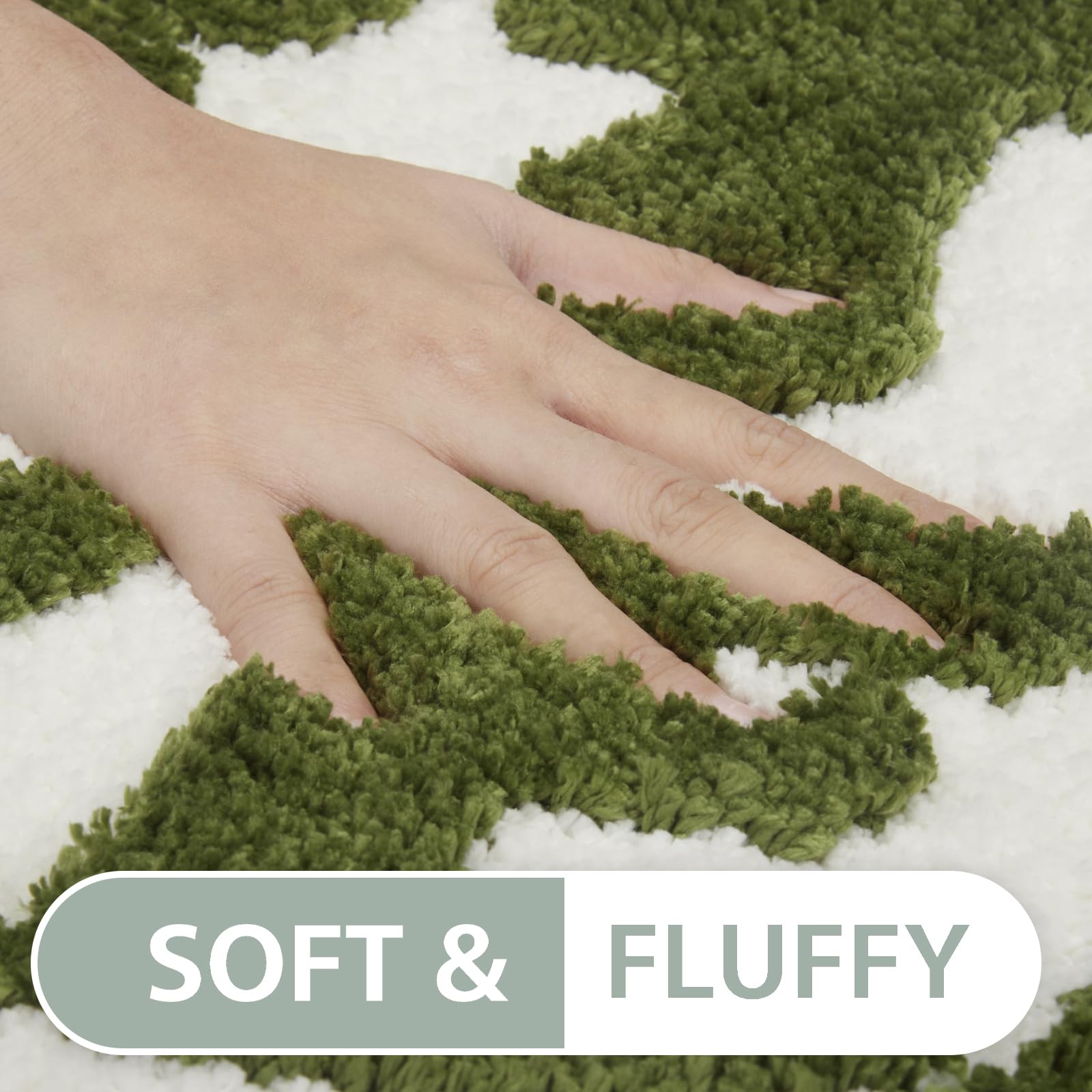 Dyefury Irregular Get Naked Bath Mat Green - Funny Bathroom Rugs, Small Cute Bathroom Decor, Non-Slip Sage Green Bathroom Rugs 3