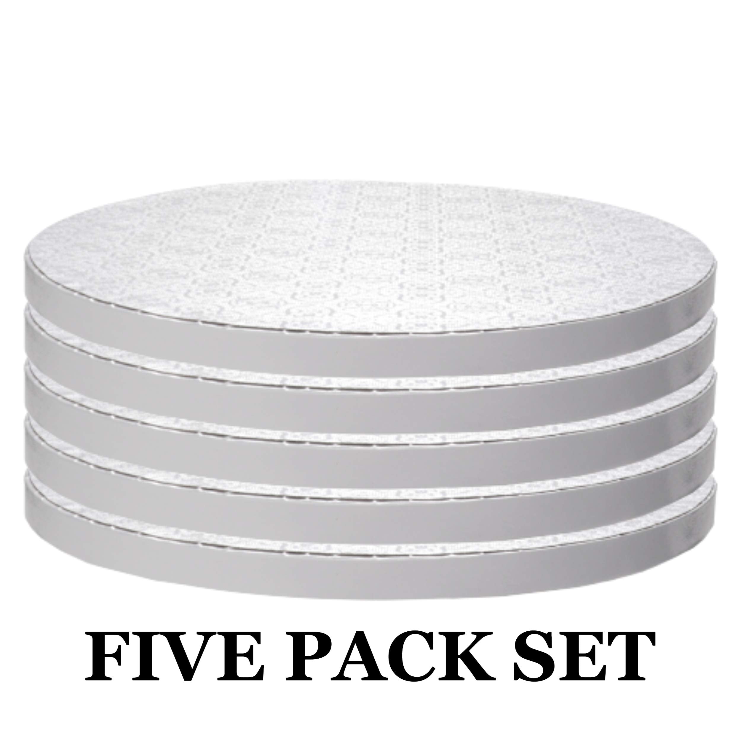 Ocreme Cake Board, White Round Cake Circles With Gorgeous Design, Sturdy & Durable 1/2    Thick Cake Drums, Round Cake Boards Wi