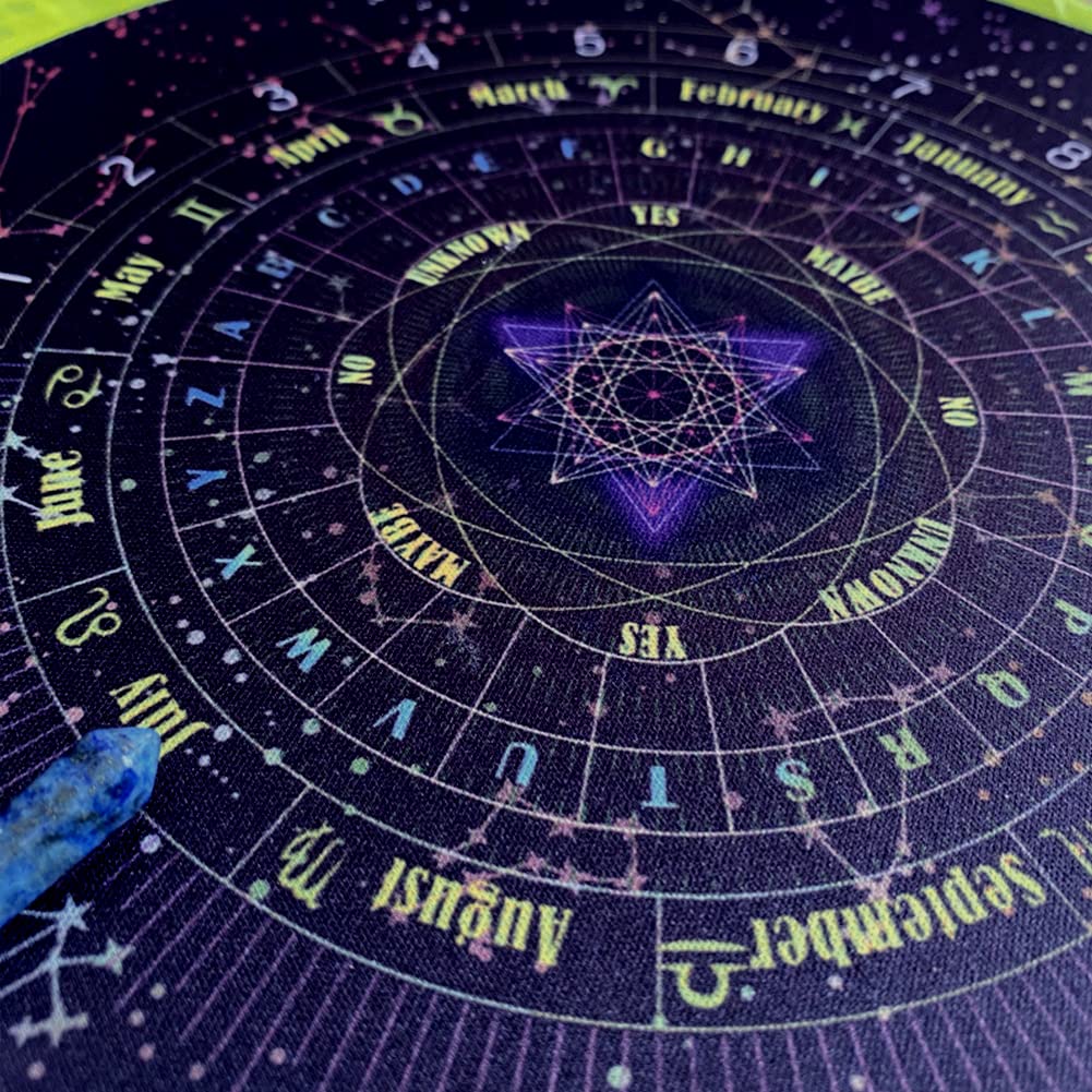 Emvanv Divination Board, 8.66Inch Rubber Astrology Star Pendulum Mat For Divination Pendulum Pad Metaphysical Message Board, Sta