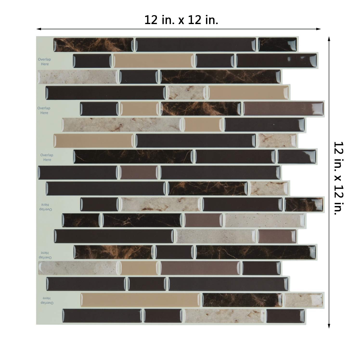 Art3D Self Adhesive Wall Tile (11.8 X 11.8Inches,10 Tiles) Peel And Stick Backsplash For Kitchen, Bathroom