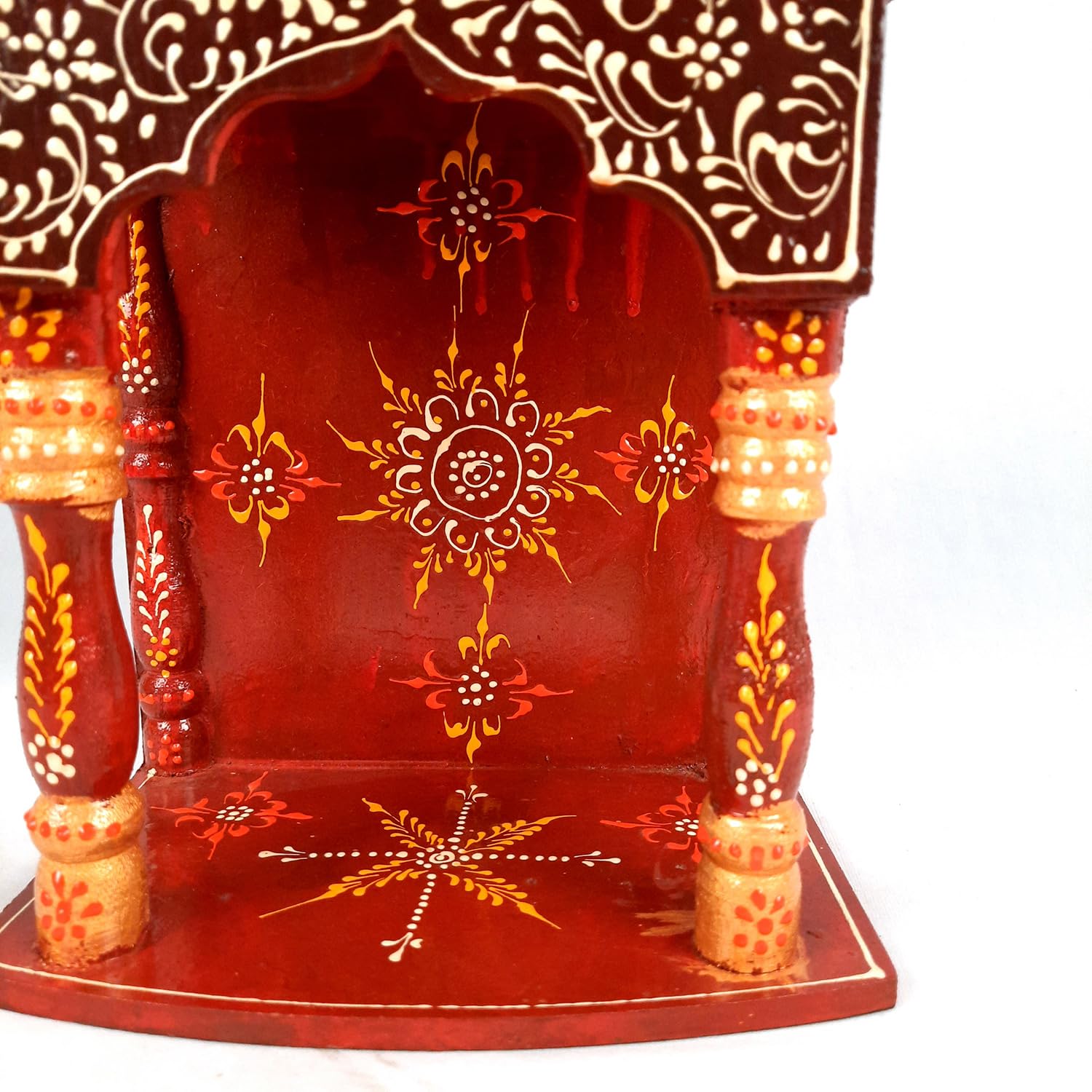 Apka Mart The Online Shop Pooja Mandir | Home Temple Wooden Wall Mounted | Hanging Puja Stand - For God, House, Puja Ghar, Offic
