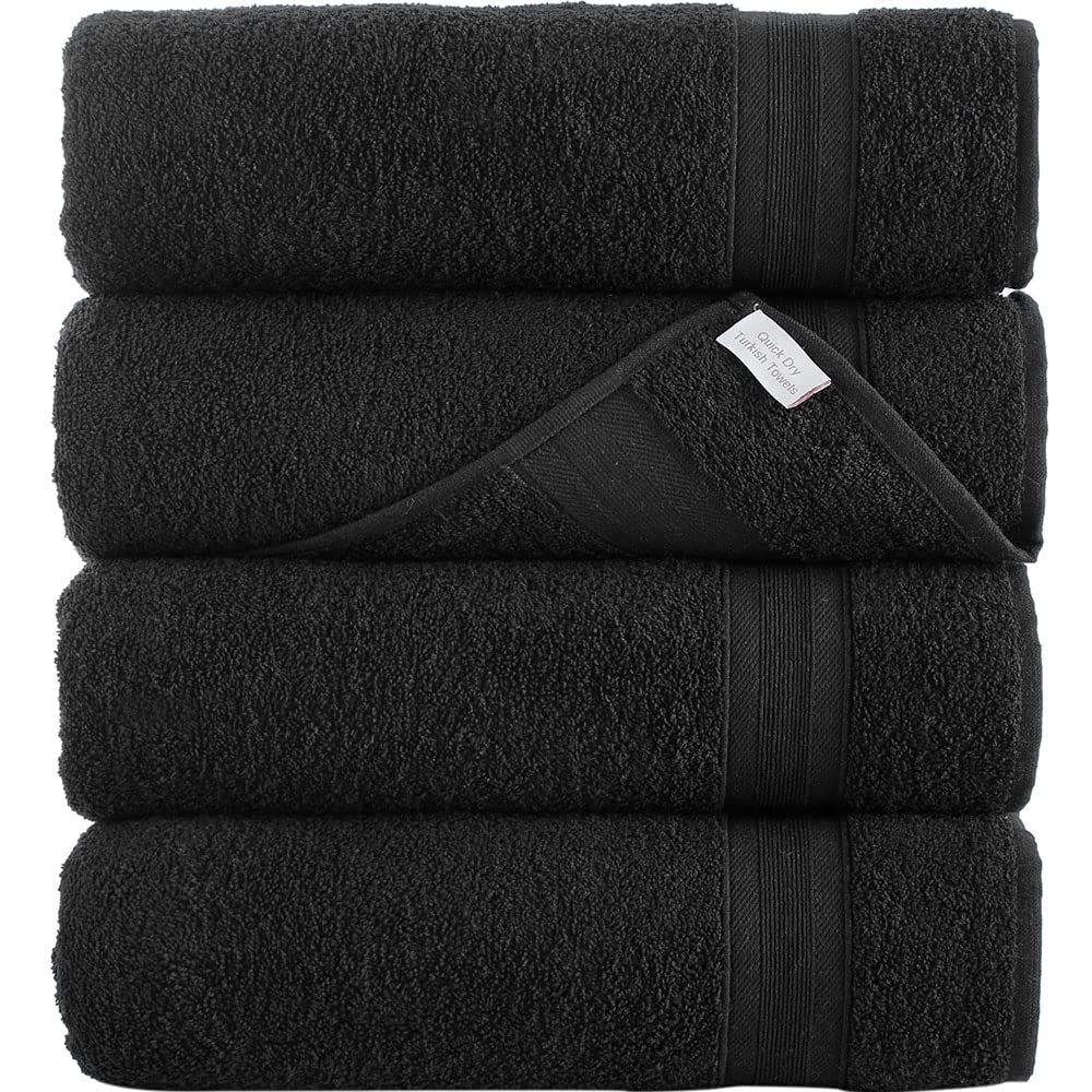 All Desgin Black Bath Towels 27'' X 54'' Quick-Dry High Absorbent 100% Turkish Cotton Towel For Bathroom, Guests, Pool, Gym, Cam