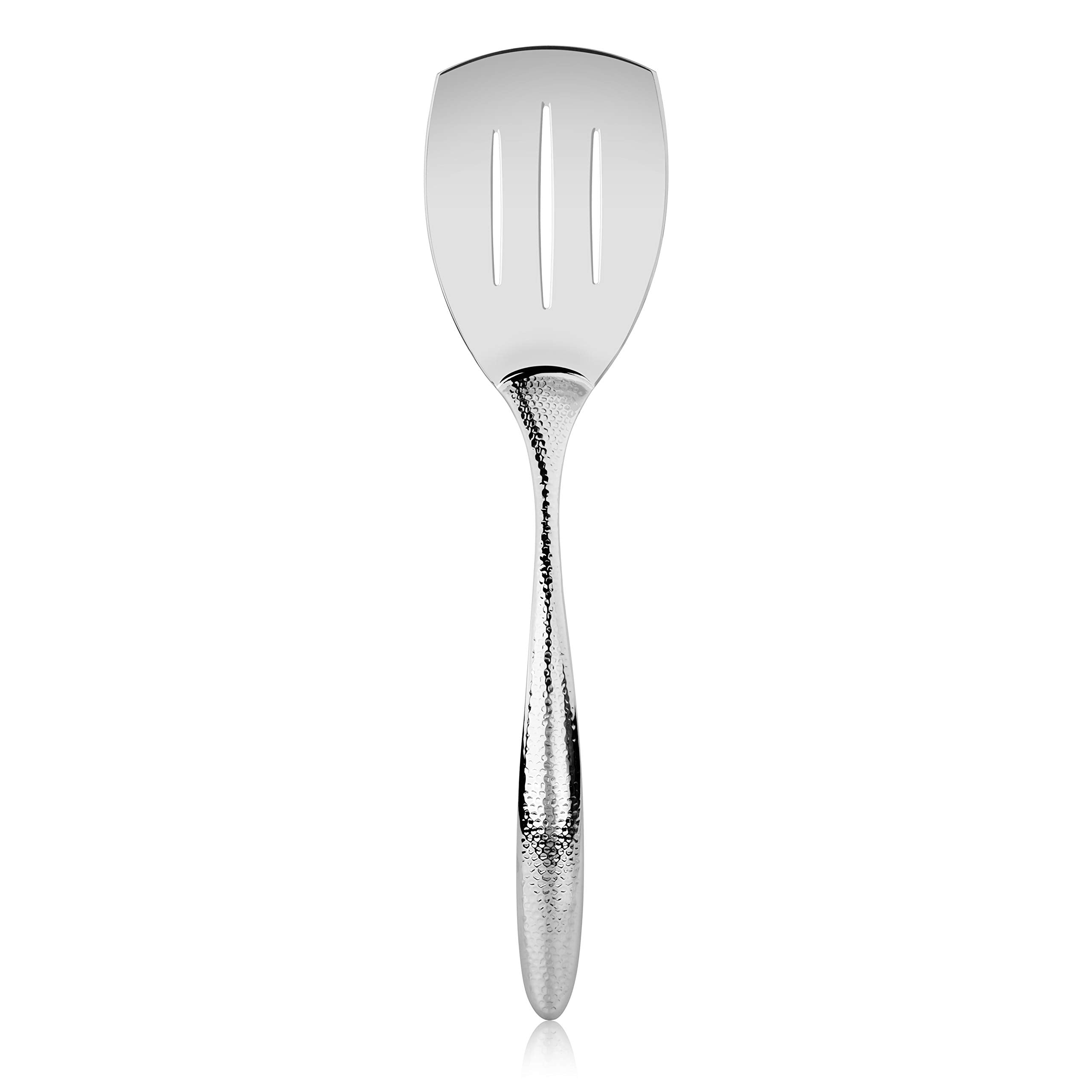 New Star Foodservice Mars Collection, Stainless Steel, Hammered Handle Slotted Spatula, 14.4-Inch, 7.2 Ounces