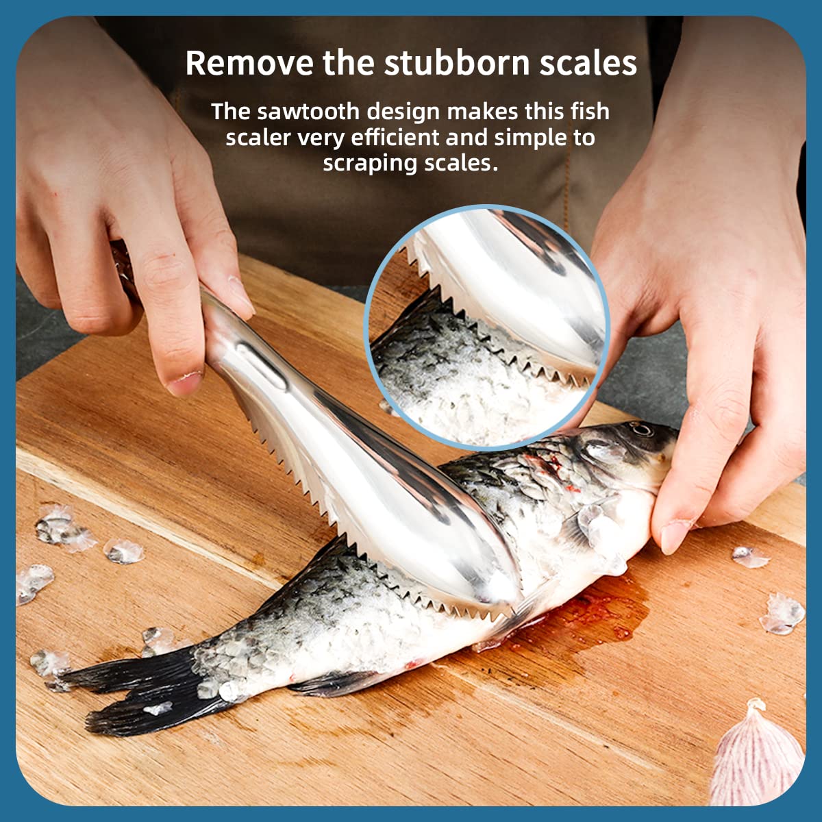 Fish Scaler Stainless Steel Fish Scaler Remover No Mess Easily Remove Fish Scales,Fish Skin Scraper For Kitchen Fish Cleaning Ki
