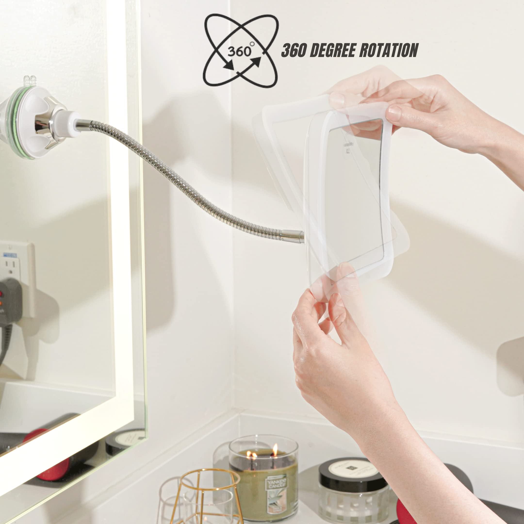 Sunplustrade Makeup Mirror With Led Lights And Magnification, Portable Cordless Design For Home And Travel With Flexible Goosene