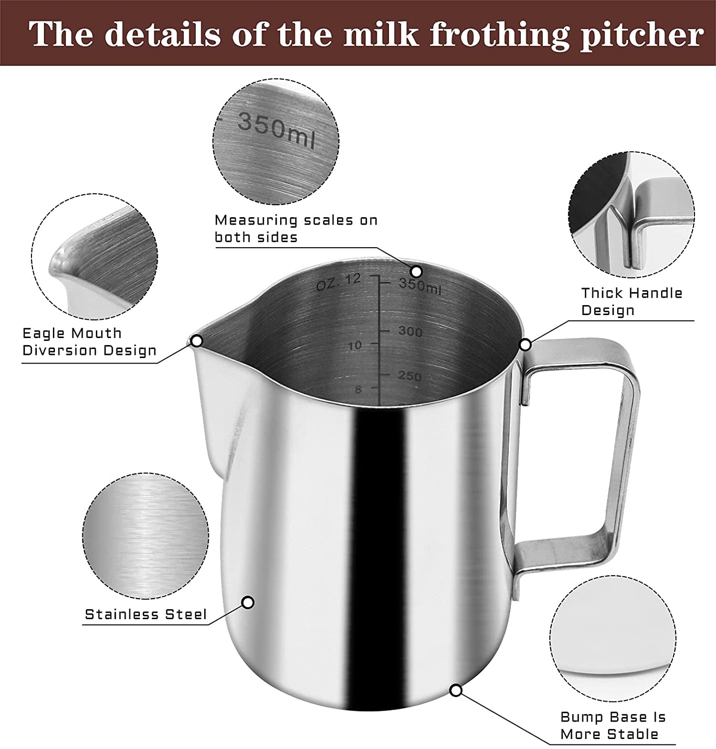 Ezebesta 51 Mm Coffee Tamper Set Coffee Press For Portafilter Machine Espresso Tamper With Tamper Mat, Frothing Pitcher (350Ml/1