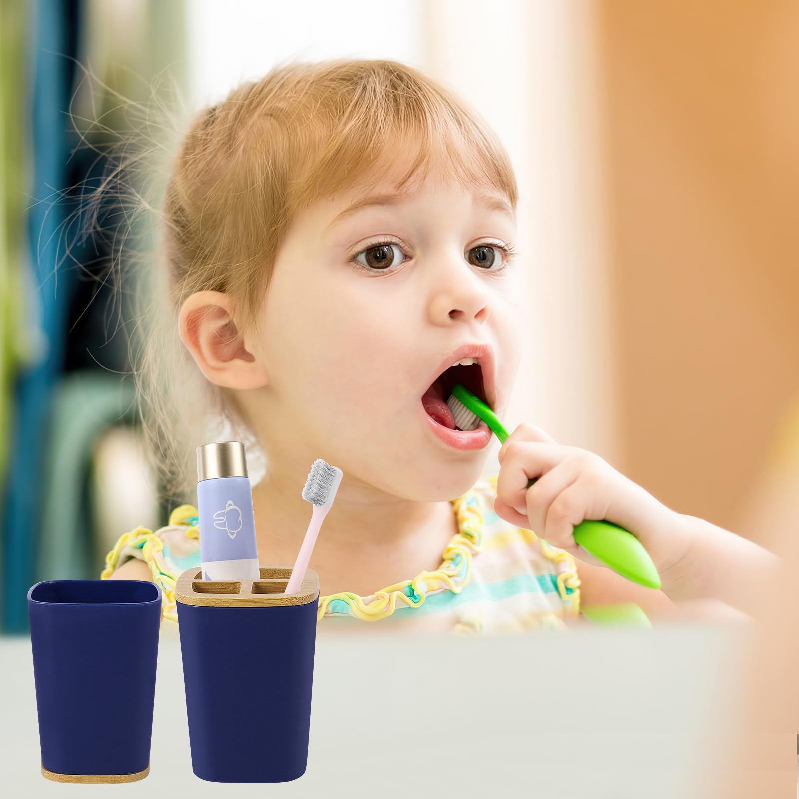 Bathroom Accessories Set, 9 Piece Navy Blue Hollow Bathroom Accessory Set With Trash Can,Toothbrush Holder,Toothbrush Cup,Lotion