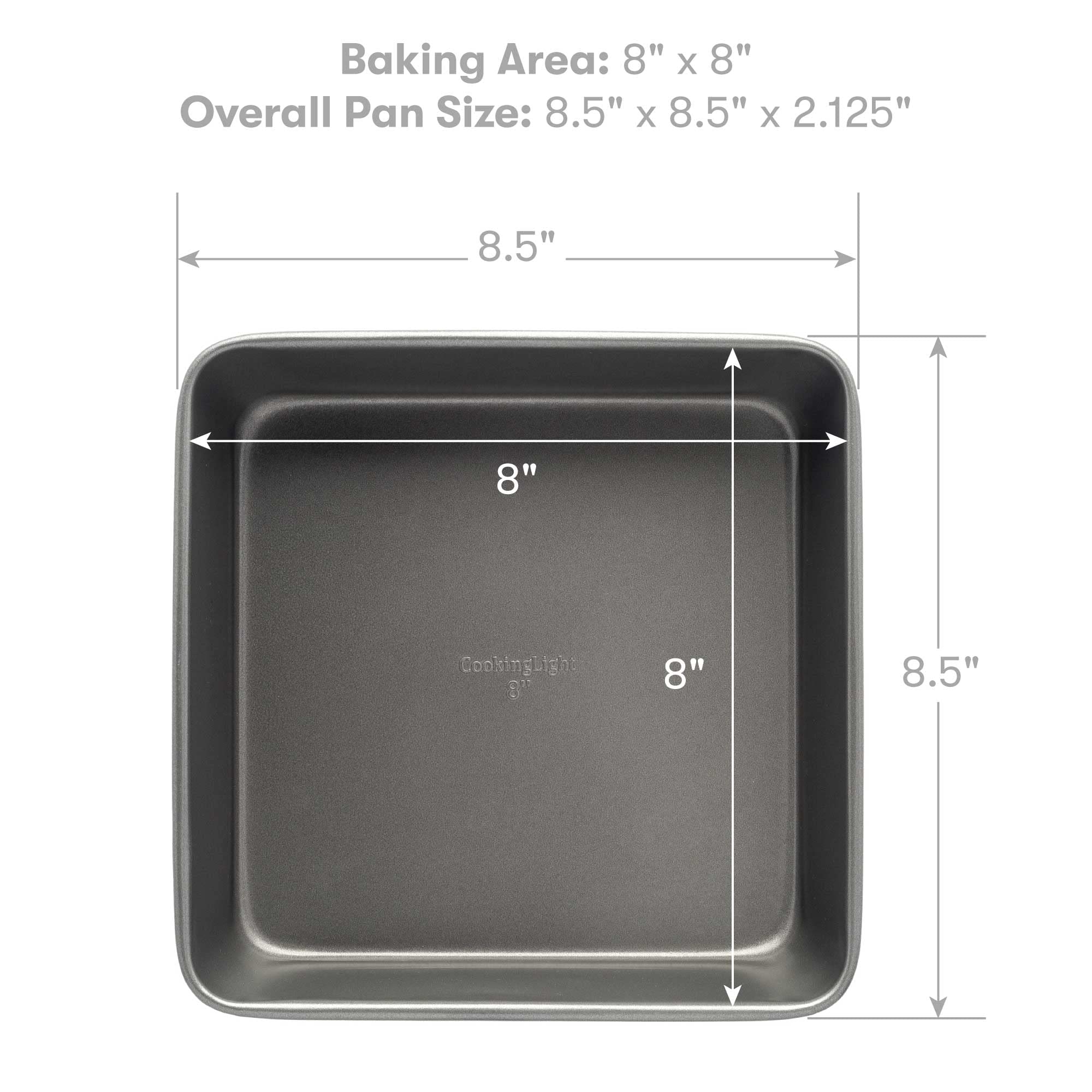Epoca Cooking Light Heavy Duty Nonstick Bakeware Carbon Steel Square Cake Pan With Quick Release Coating, Manufactured Without P