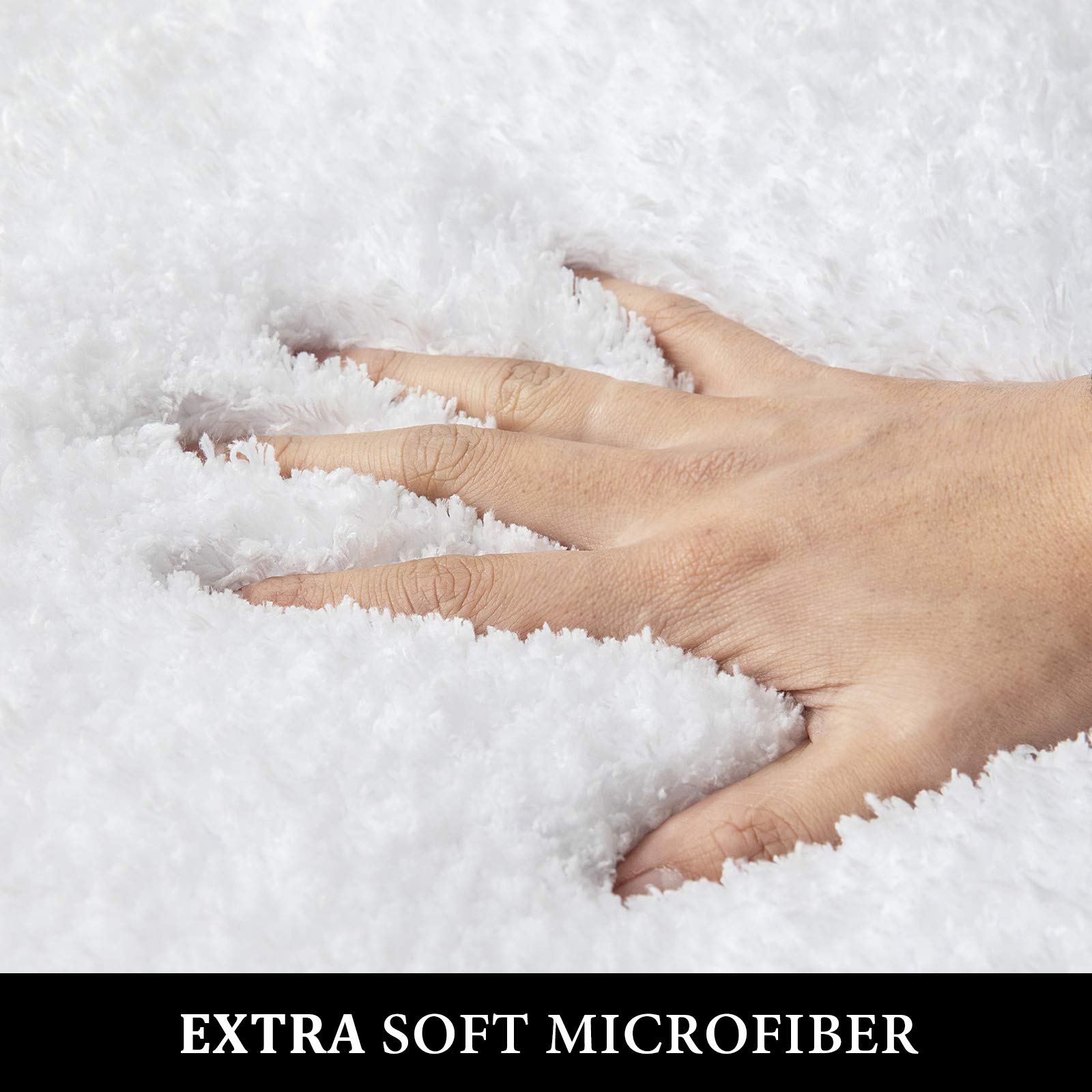 Miulee Set Of 2 Non Slip Shaggy Bathroom Rugs Extra Thick Soft Bath Mats Christmas Plush Microfiber Absorbent Water For Tub Show