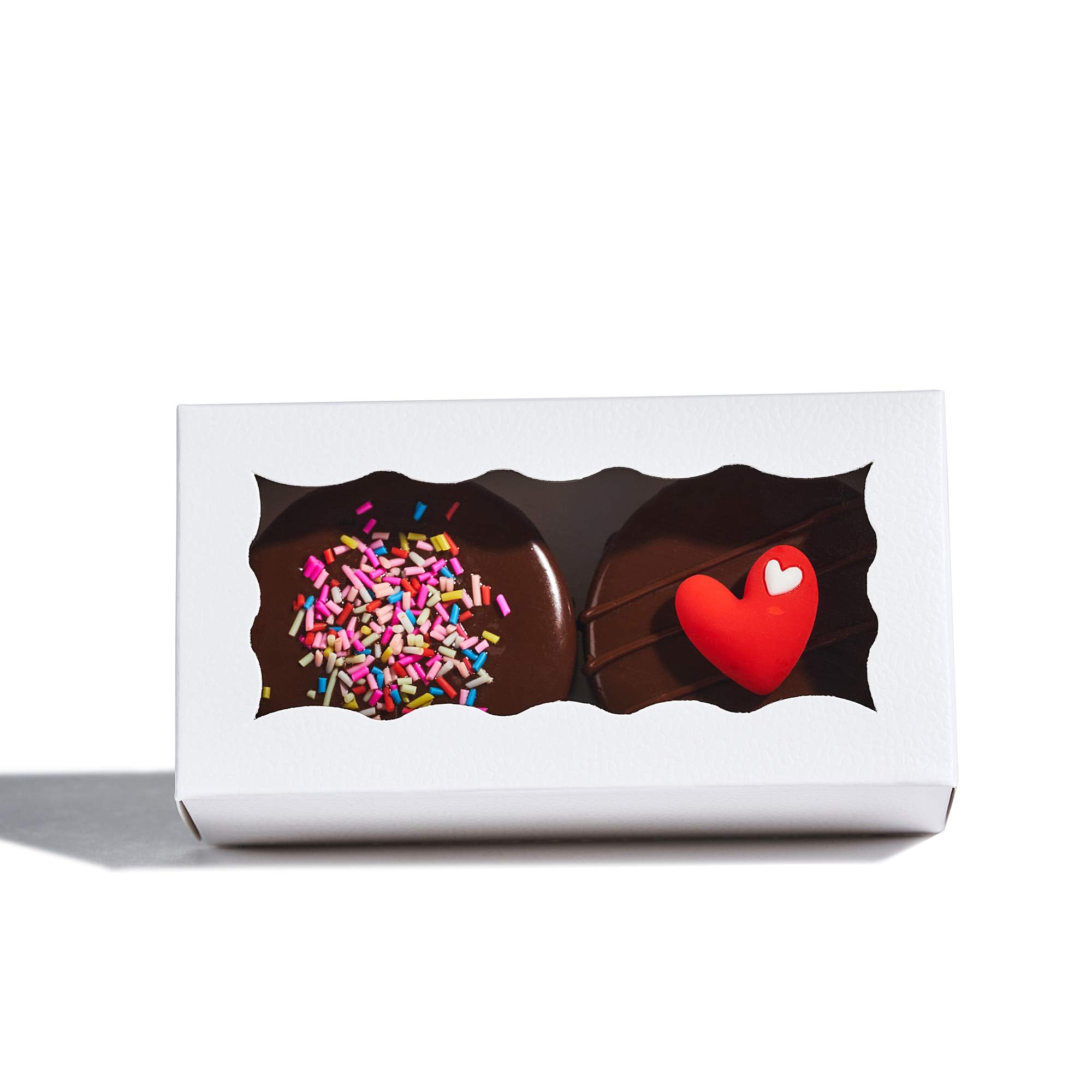 Jcxpack 50Pcs 4.17 X 2.16 X 1.37 Inches White Macaron Gift Boxes For 2, Chocolate Covered Ores Boxes, Macaron Packaging For Wedd