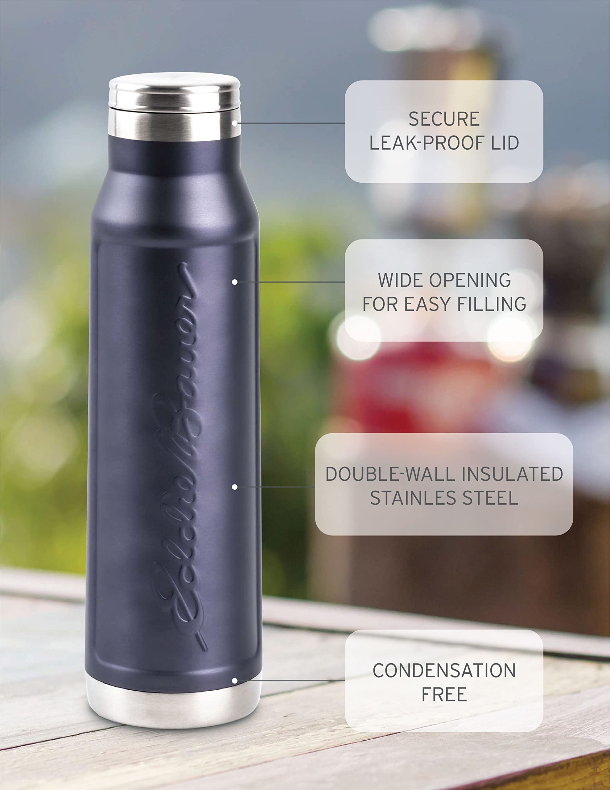 Eddie Bauer Paragon Stainless Steel Water Bottle - 22 Oz - Winter Blue