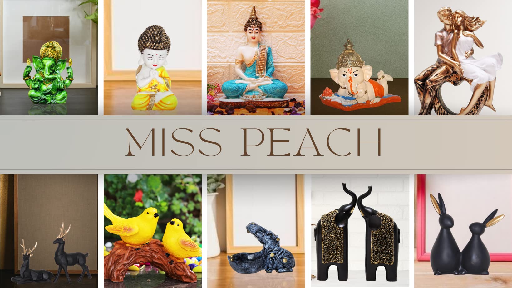 Miss Peach Lord Ganesh Ji Idol Ganesha Murti For Home Office Dcor,Orange