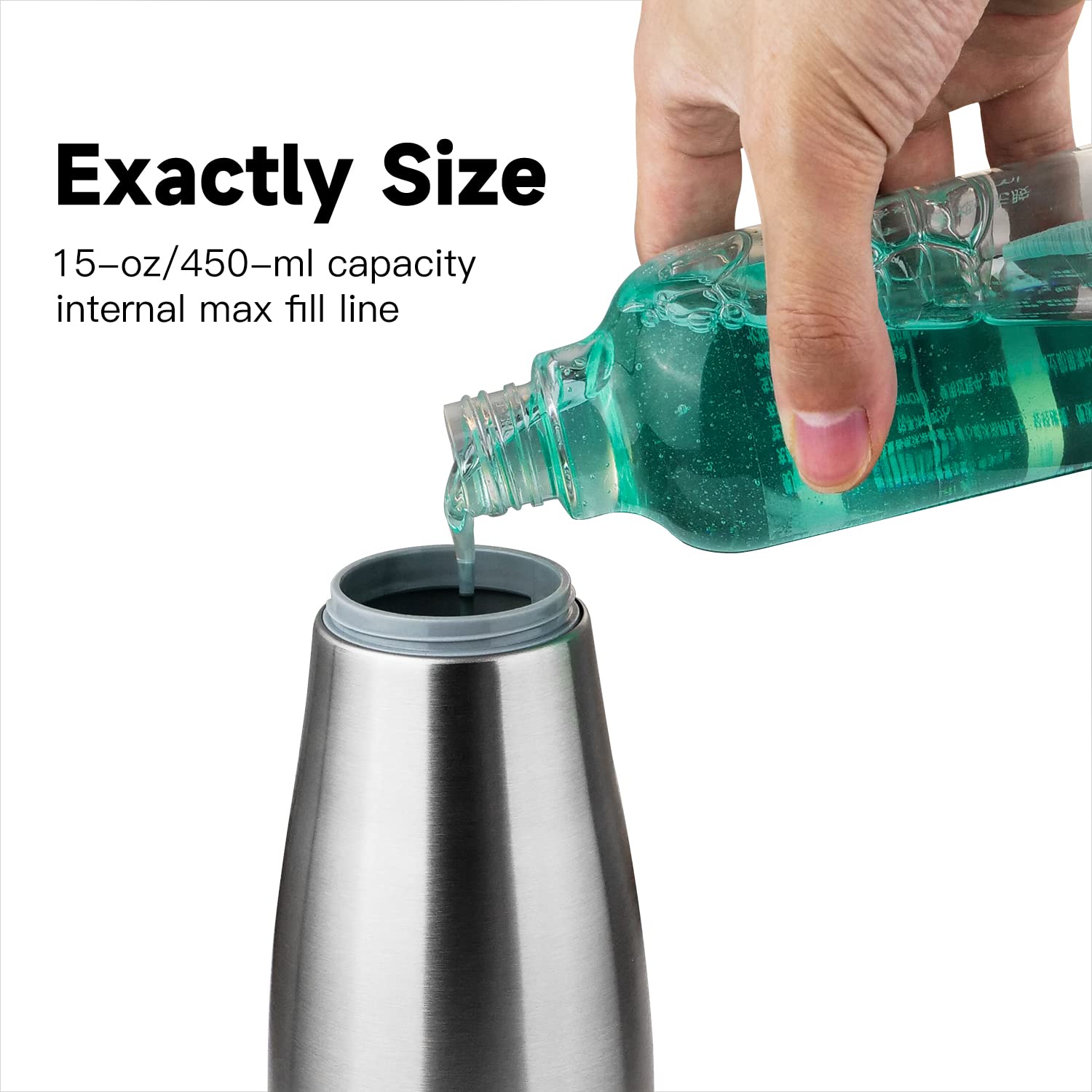 AIKE 15ounce Stainless Steel Liquid Soap Dispenser for Dish and Hand Soap