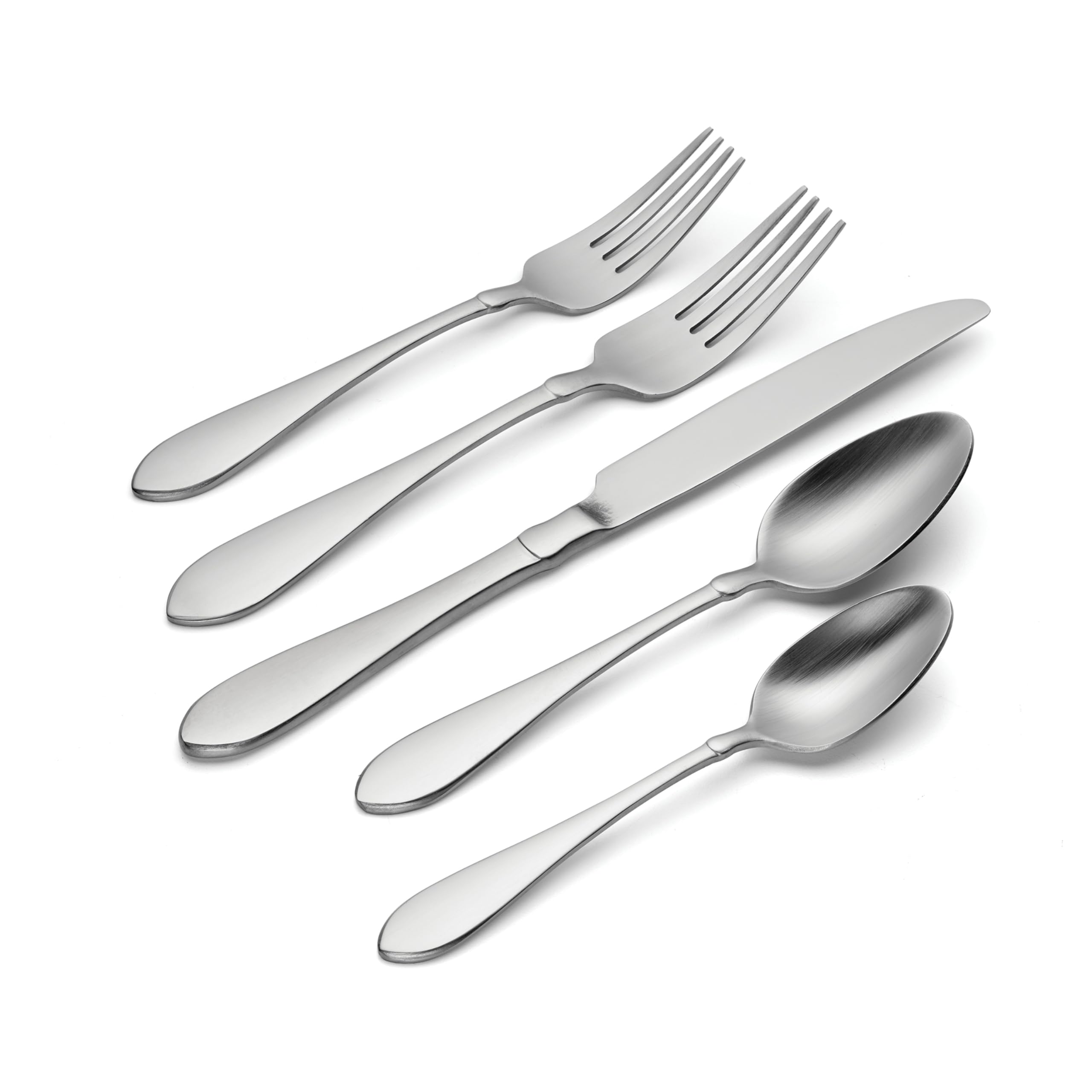 Oneida Satin Vertex 20-Piece Flatware Set, Service for 4, 18/0 Stainless Steel, Silver