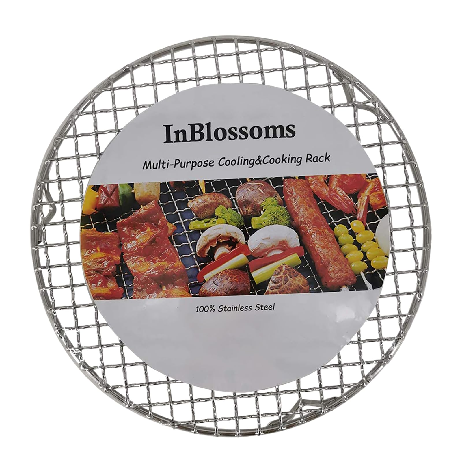 InBlossoms Round Canning Rack Stainless Steel with Legs Dia 9.5 Heavy Duty Stainless Steel for Instant Pot Pressure Cooker Oven