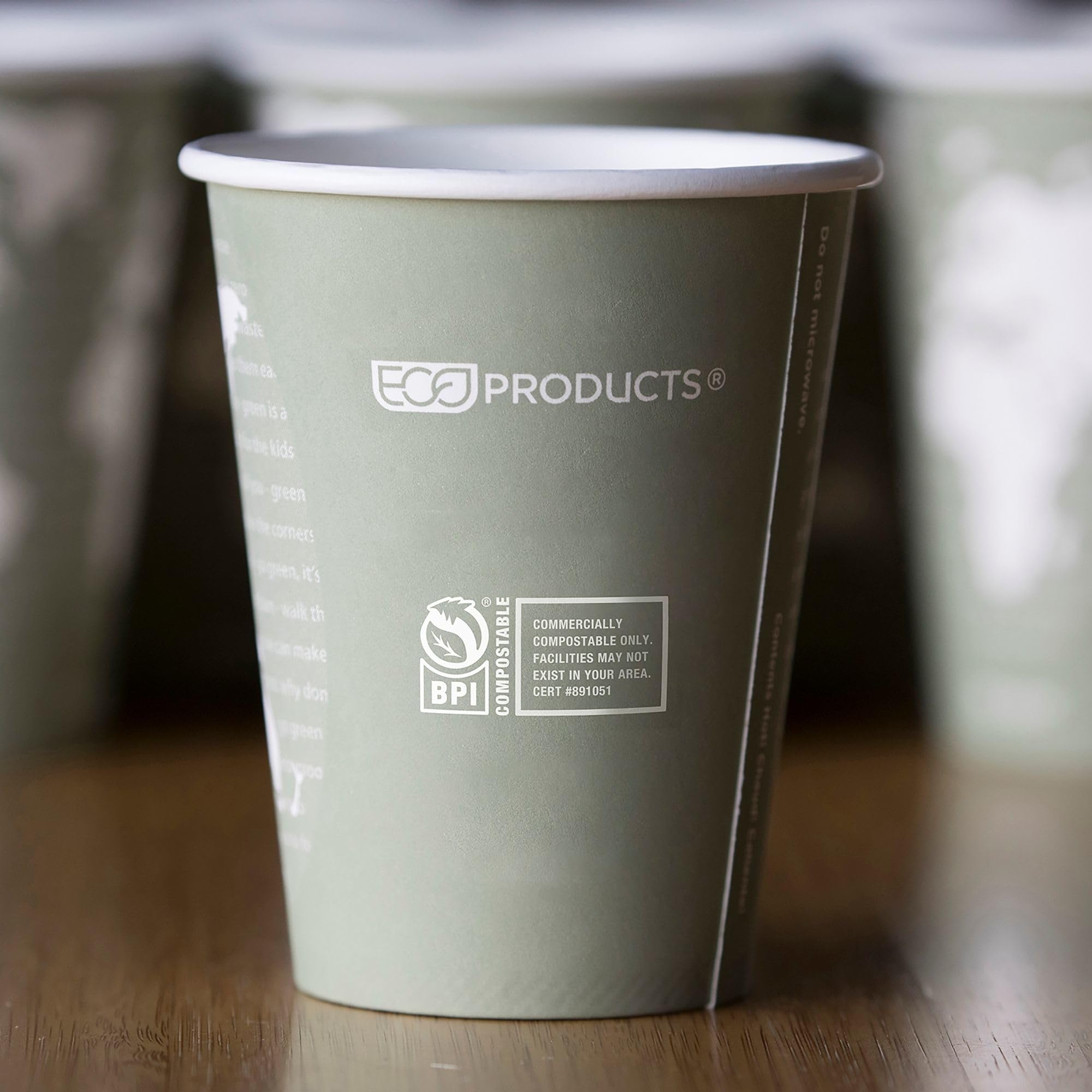 Eco-Products World Art Disposable Hot Coffee Cup, Eco-Friendly Compostable Pla Lined Take Out Paper Cup, 12 Fl Oz, Case Of 1000