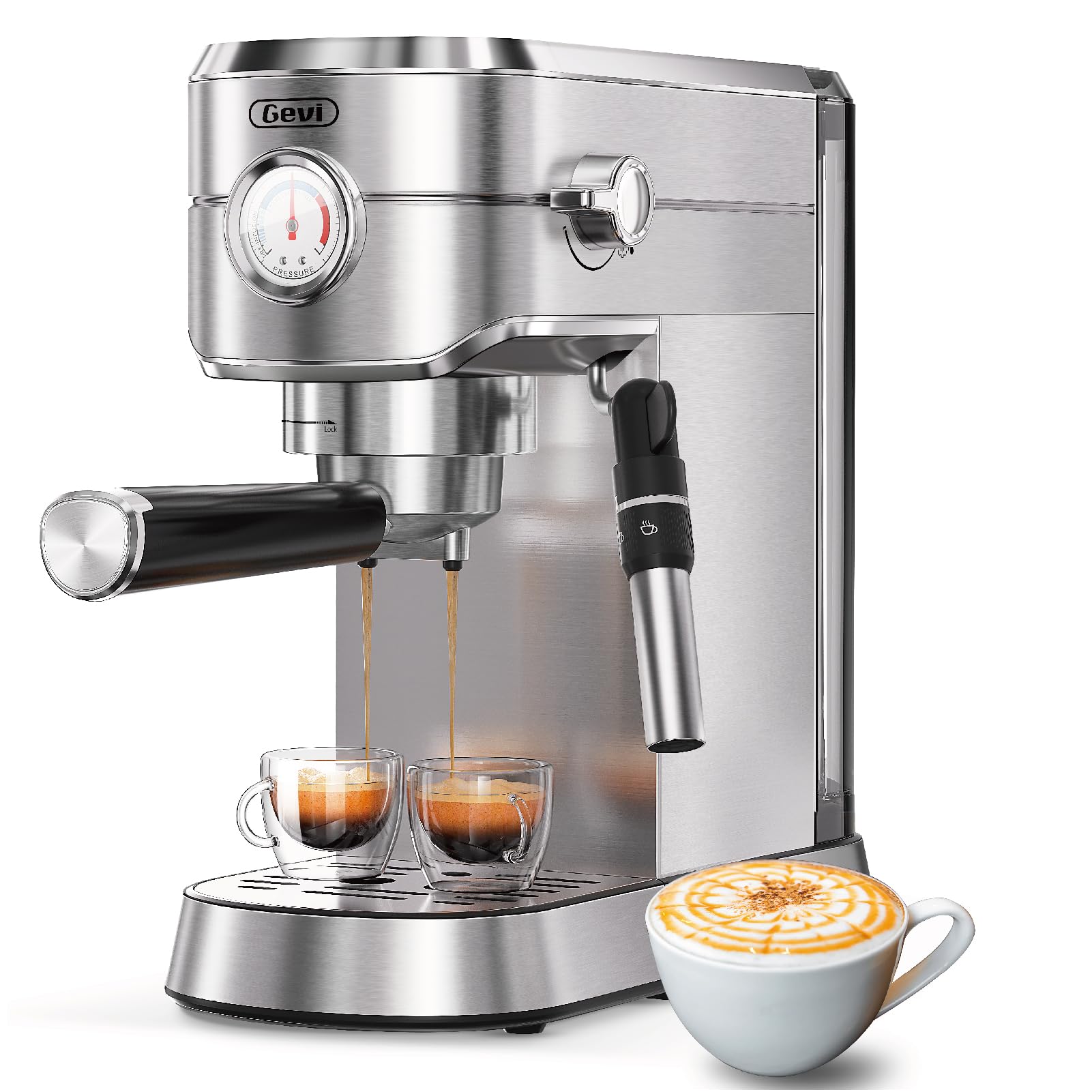 Gevi Espresso Machine 20 Bar With Automatic Milk Frother, Professional Espresso Coffee Maker, Cappuccino Latte Expressions Machi
