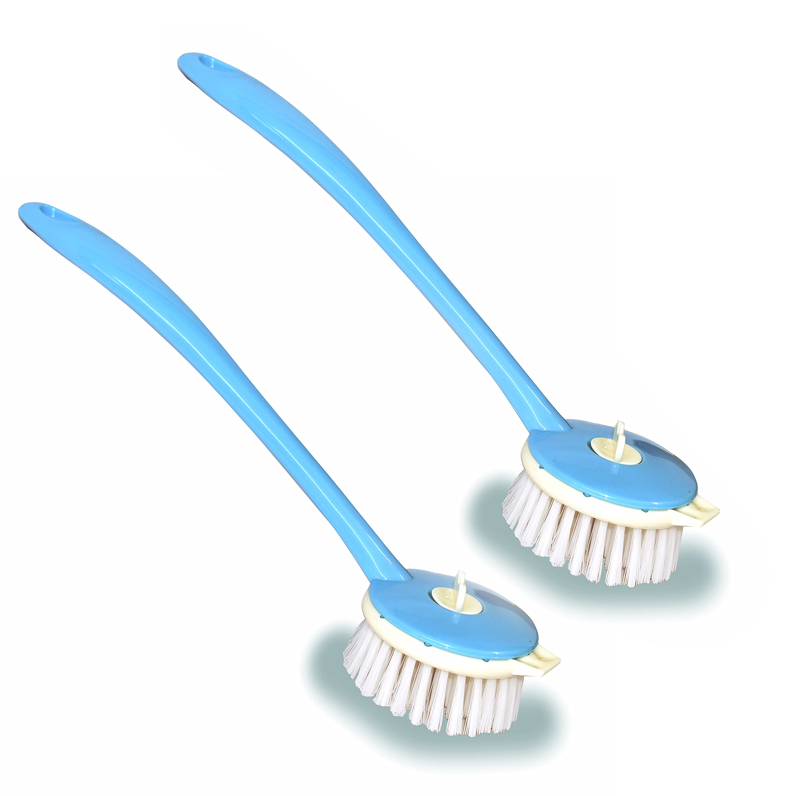 Fpr Polypropylene Sink Cleaning Brush With Long Handy Handle, 58 X 78 X 295 Mm, Aqua Green 2 Pieces