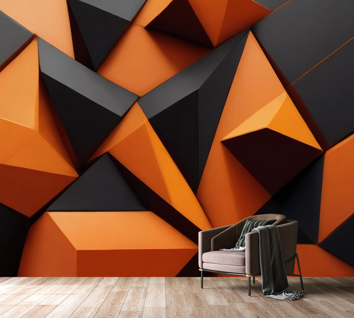 PYFFYP- 3D Geometry Wallpaper Abstract Wall murals for Bedroom Living Room(Not Peel and Stick)