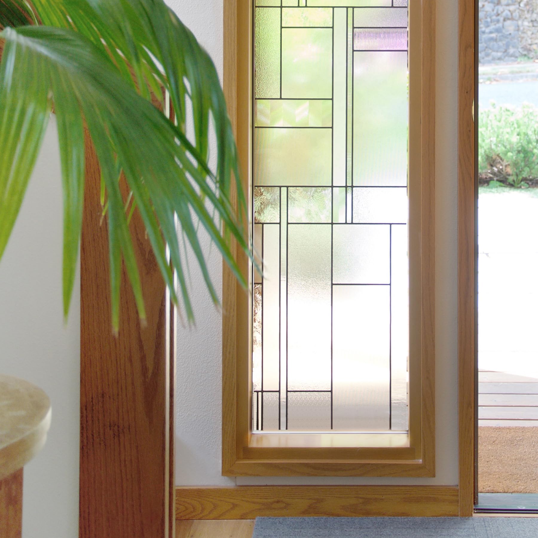 Skyline Window Privacy Film by Artscape - Textured Leaded Glass Design, Static Cling, Day and Night Privacy, UV Protection, Long