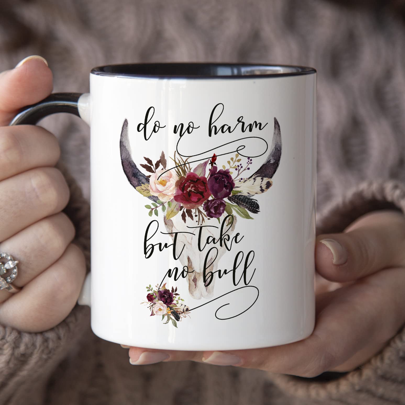 Younique Designs Do No Harm But Take No Bull Mug, 11 Ounces, Country Girl Coffee Mug For Women, Country Music Mug, Country Cup,
