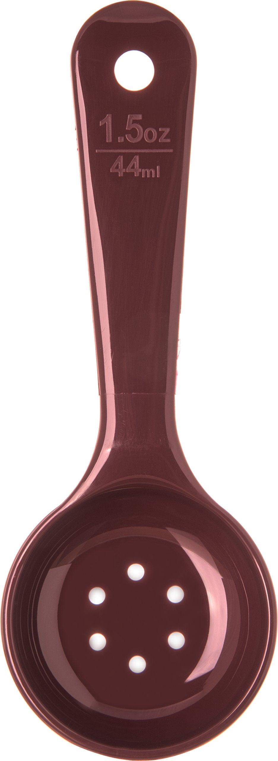Carlisle Foodservice Products 496101 Perforated Short Handle Portion Control Spoon, 1.5 Oz, Reddish Brown