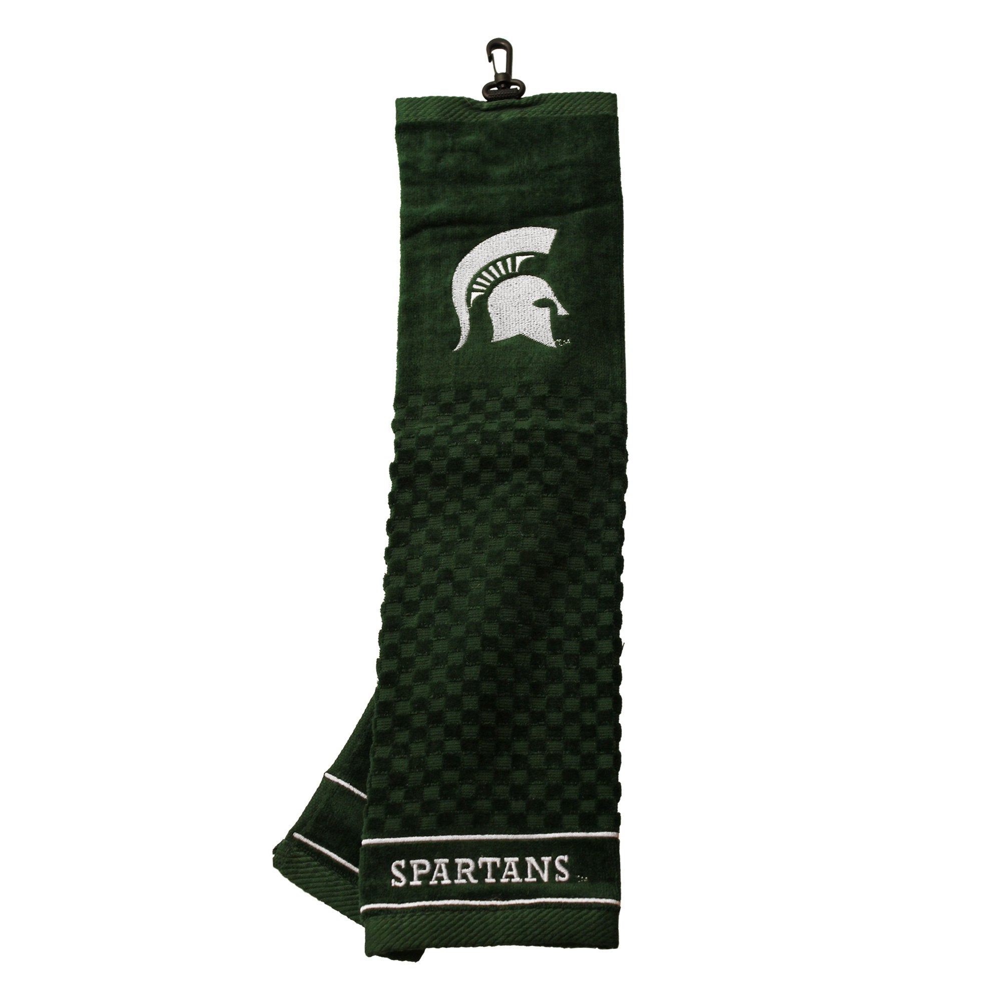 Team Golf Ncaa Michigan State Spartans Embroidered Golf Towel Embroidered Golf Towel, Checkered Scrubber Design, Embroidered Log