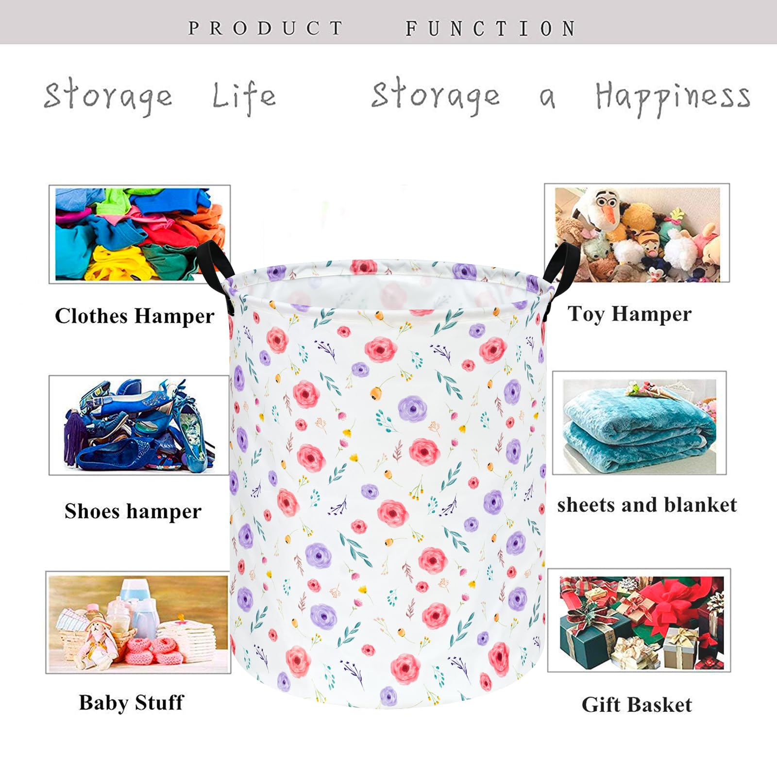Kunro Laundry Basket Nursery Hamper Kids Storage Bin Baby Toy Organizer Box Mother'S Day Gift Basket For Room Decor