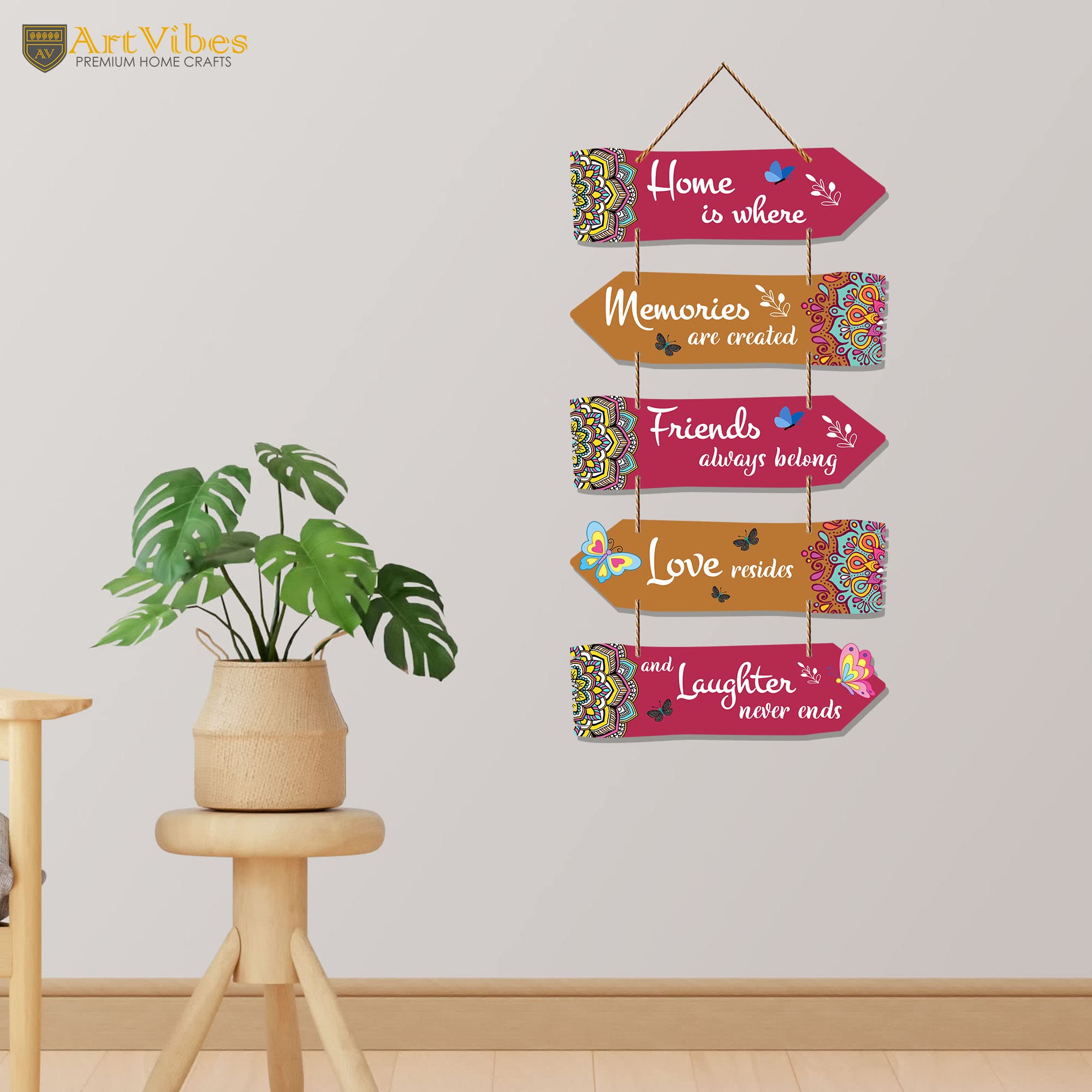 Artvibes Home Quotes Decorative Art MDF Wooden Wall Hanger for Living Room | Bedroom | Gifts | Decorative Hangings Item for Home