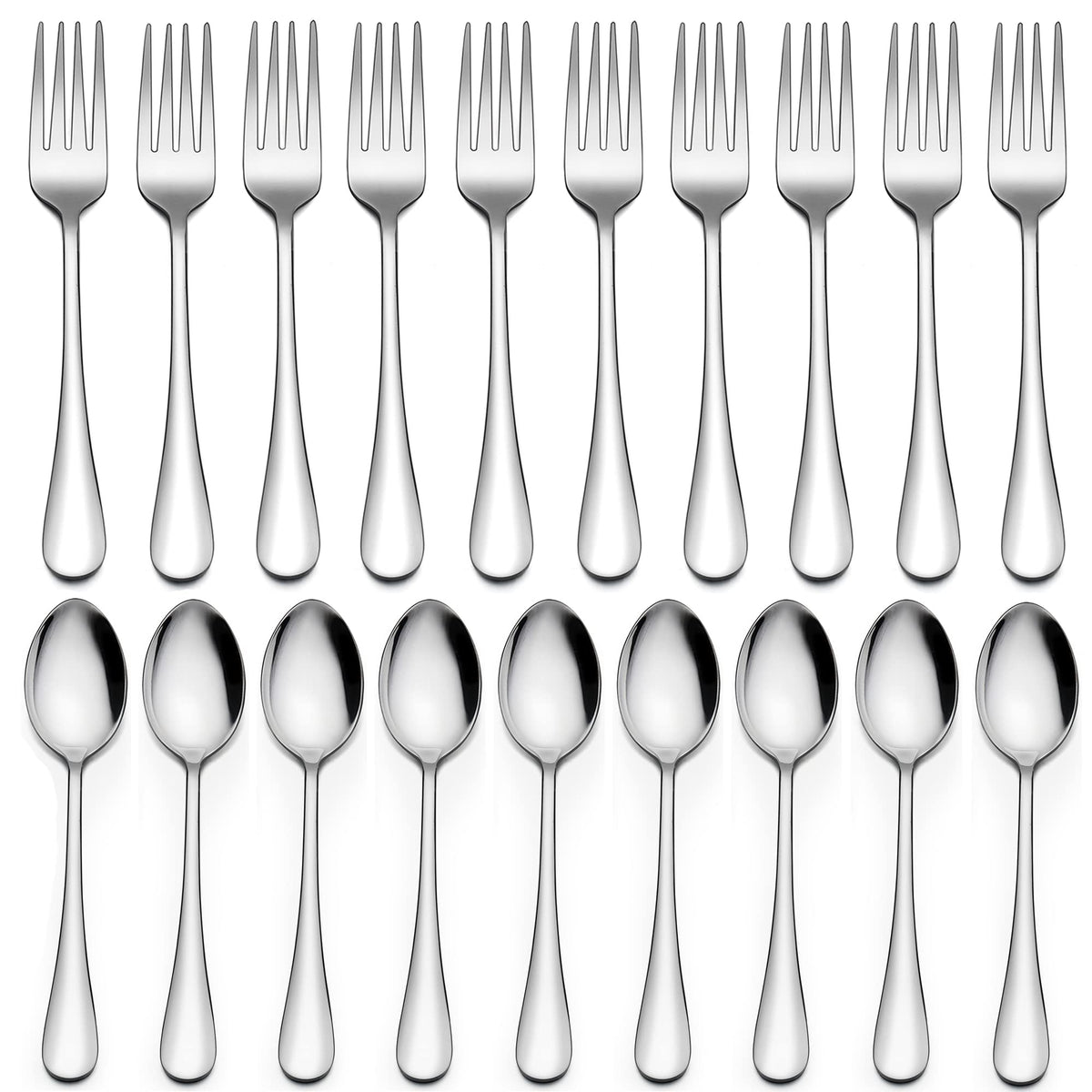 Lianyu 24-Piece Forks And Spoons Silverware Set, 12 Teaspoon And 12 Dinner Fork, Stainless Steel Flatware Cutlery Set For Home K