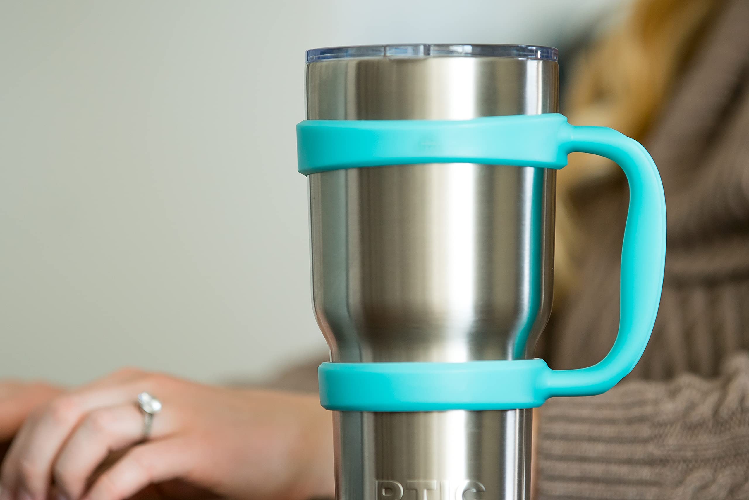 Strata Cups 30Oz Tumbler Handle (Teal) Available For 30Oz Yeti Tumbler, Ozark Trail Tumbler, Rambler Tumbler - Bpa Free