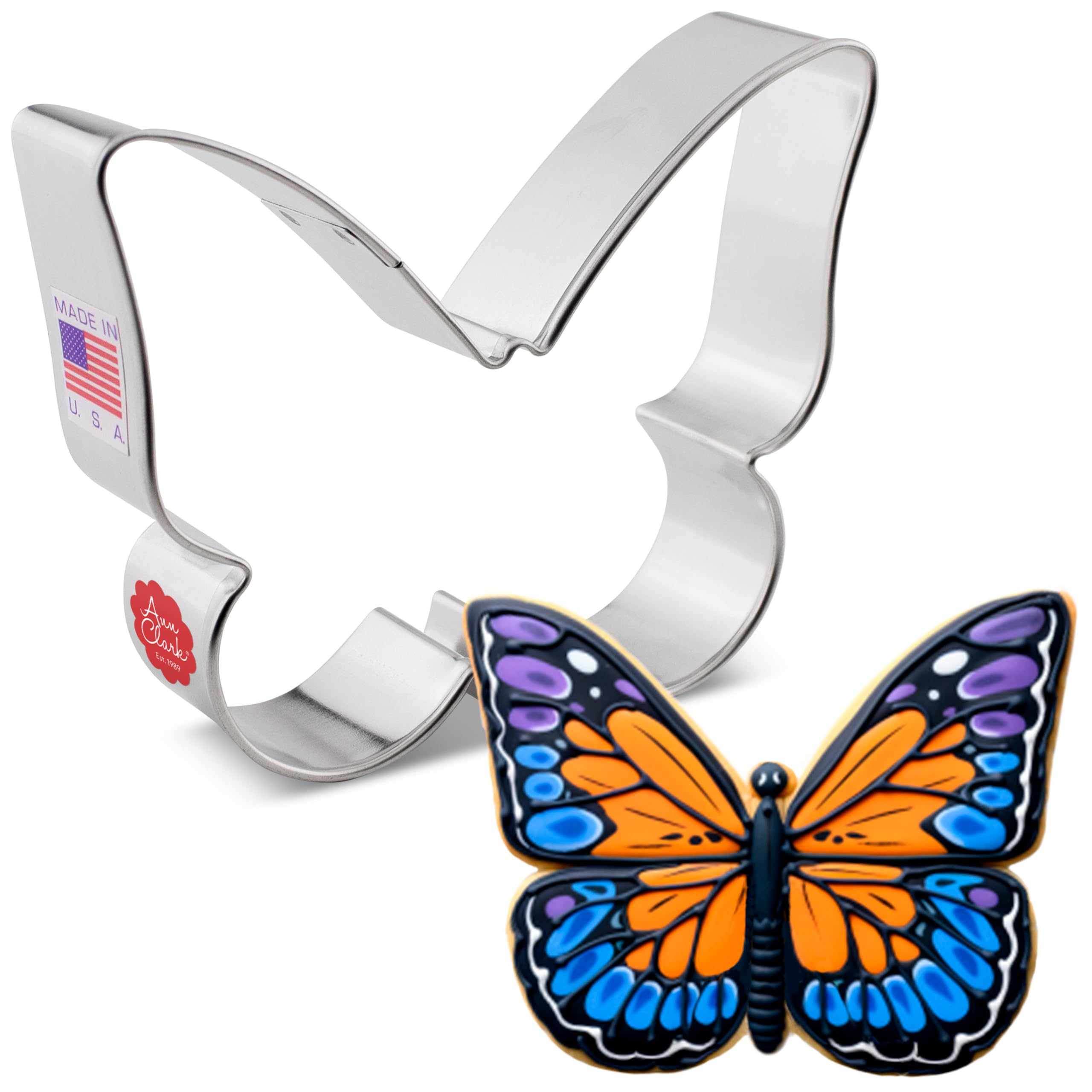 Cute Butterfly Cookie Cutter, 3'' Made In Usa By Ann Clark