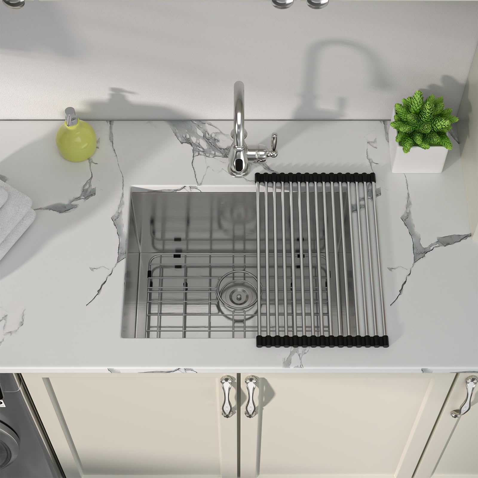 Sarlai Undermount Utility Sink 23 Inch - 23X19X13 Inch Undermount Utility Sink Rectangular Deep Single Bowl 16 Gauge Stainless S