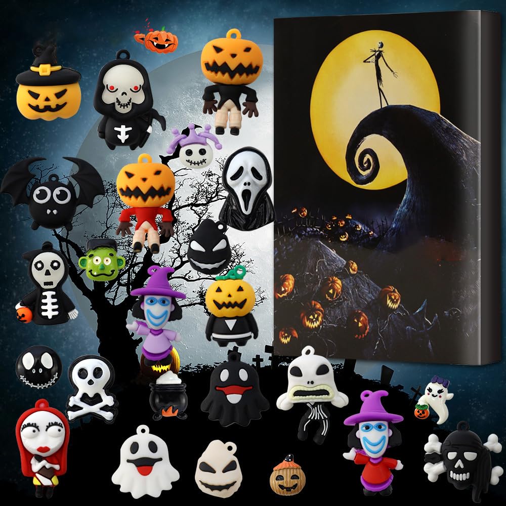 Christmas Advent Calendar 2025, 24 Day Countdown Calendar Before Christmas, Contains 24 Collectible Surprises Horror Figures Dol
