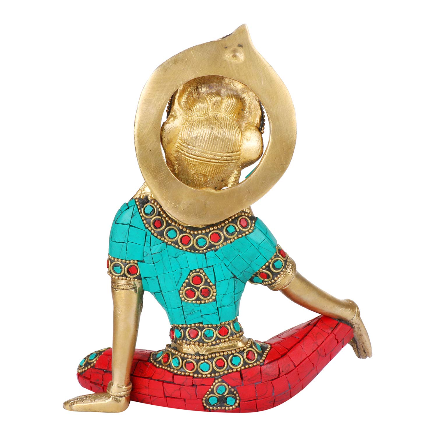 Kartique Brass Murti of Lord Indra Dev| Color Gemstone Handwork Inder Dev | Vastu Remedy | FengShui | Brass Statue of God Indra
